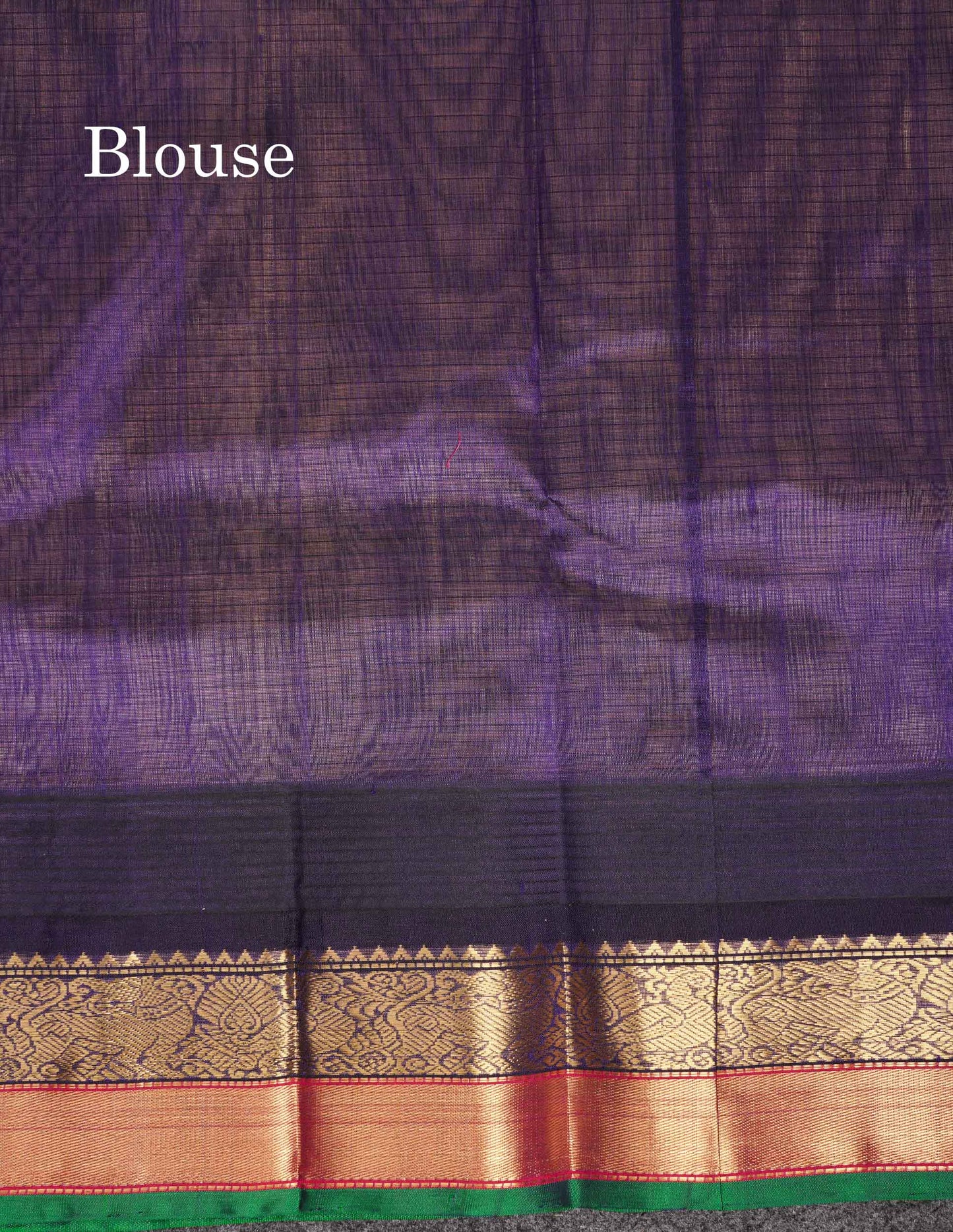 Beautiful Sandal Small Checks With Butta Pure Silk Cotton Saree With Contrast Violet Traditional Border