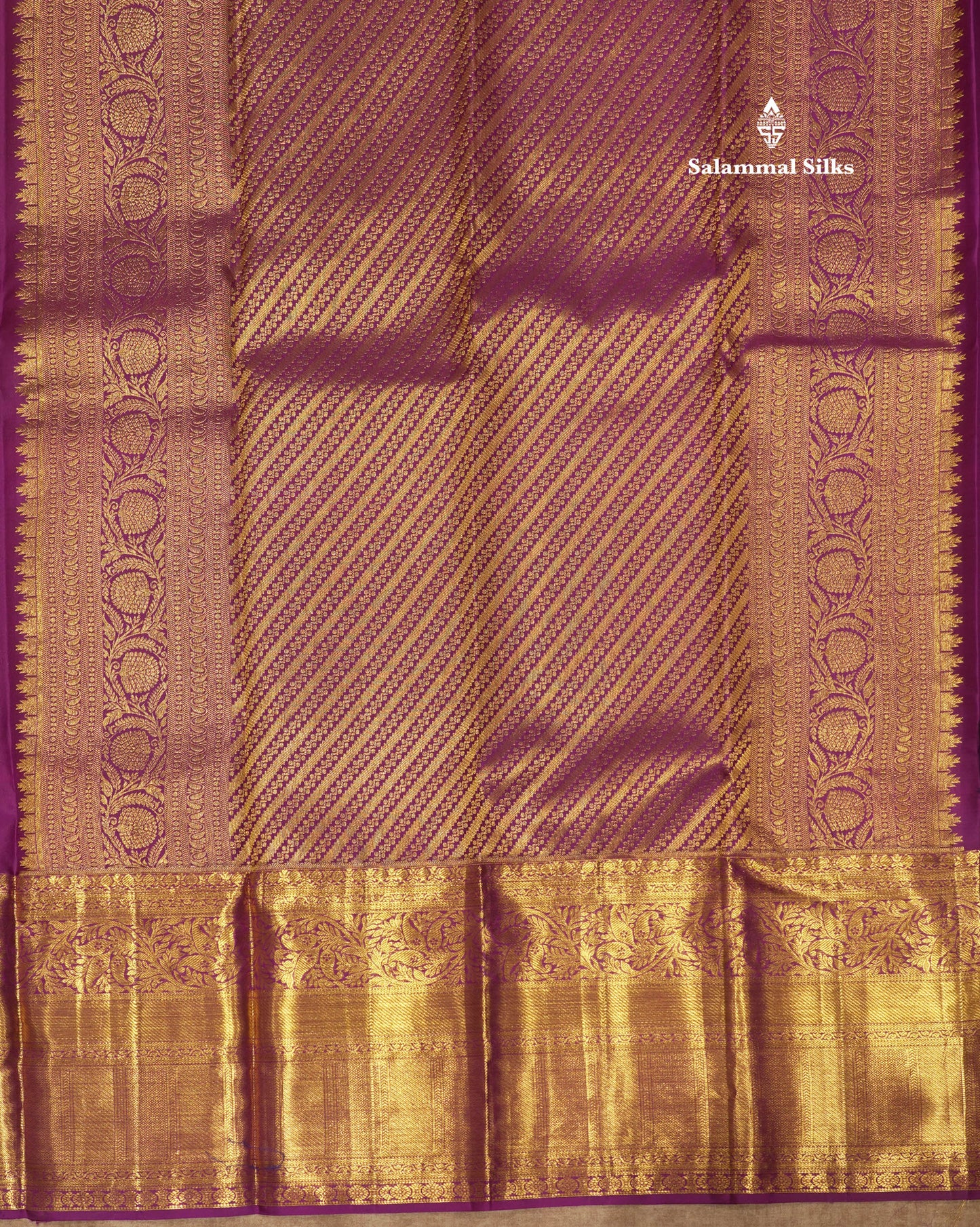 Pista Green Colour Pure Kanjivaram Silk Saree With Contrast Vadamalli Border
