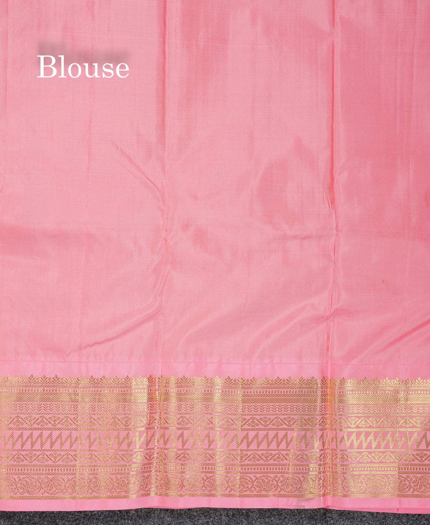 Beautiful Vadamalli Pure Kanjivaram Silk Saree With Contrast Baby Pink Traditional Border