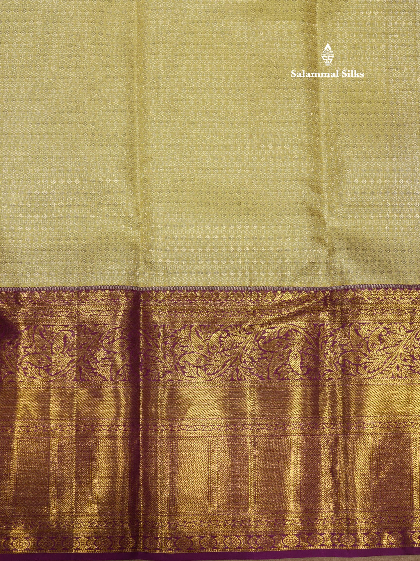 Pista Green Colour Pure Kanjivaram Silk Saree With Contrast Vadamalli Border