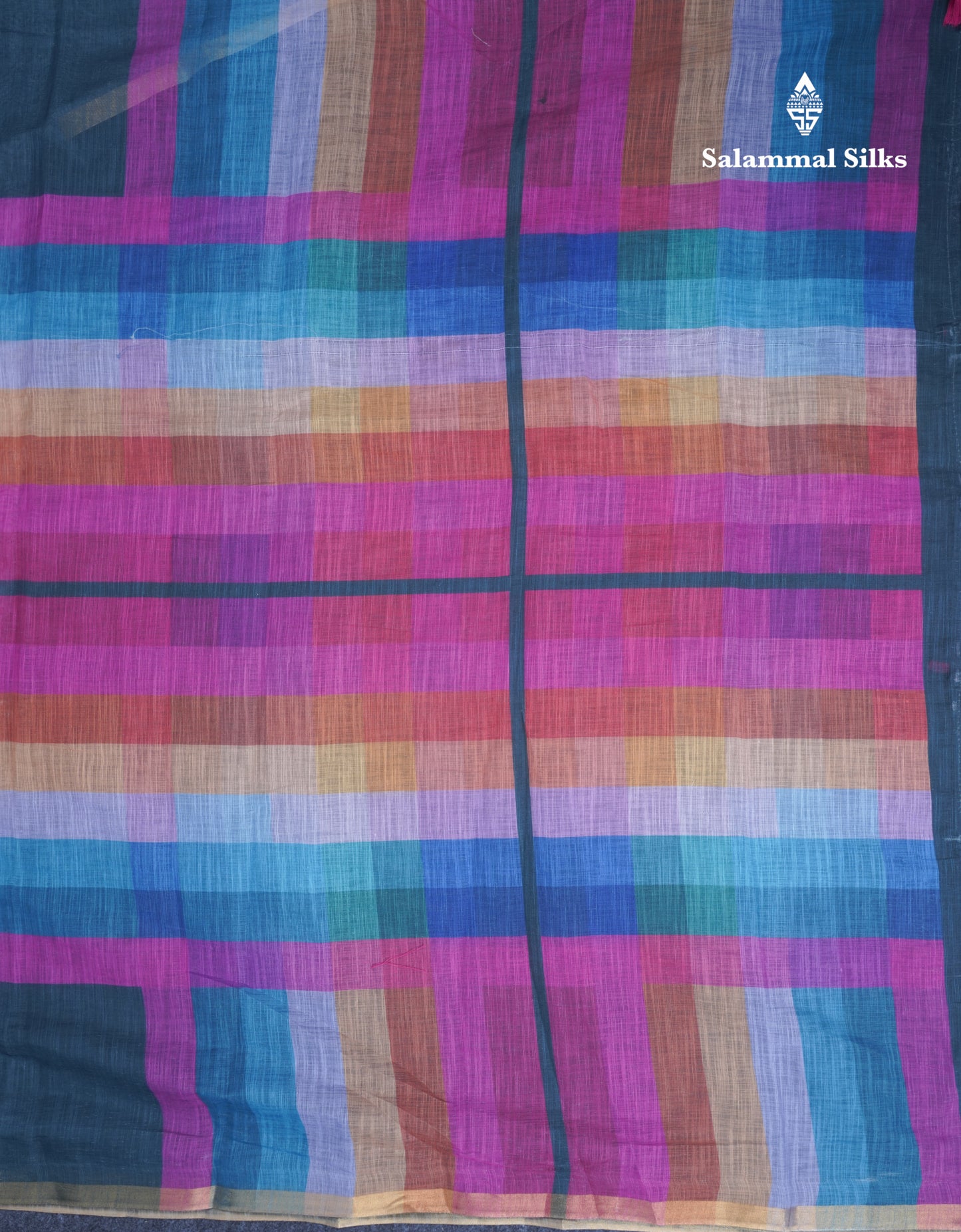 Beautiful Multicolour Rainbow Mul Mul Cotton Saree With Contrast Black Blouse