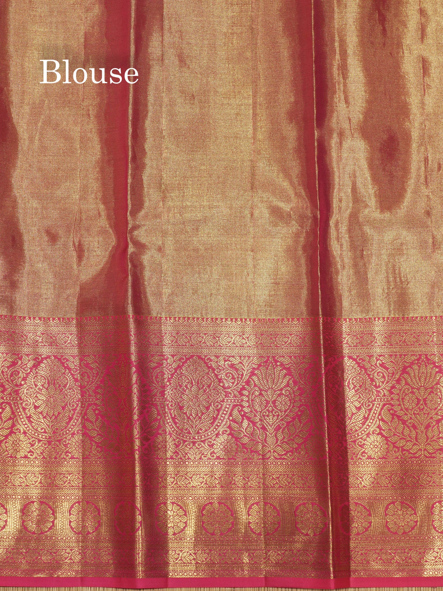 Light Pink Colour Tissue Pure Kanjivaram Silk Saree With Long Gold Zari Border