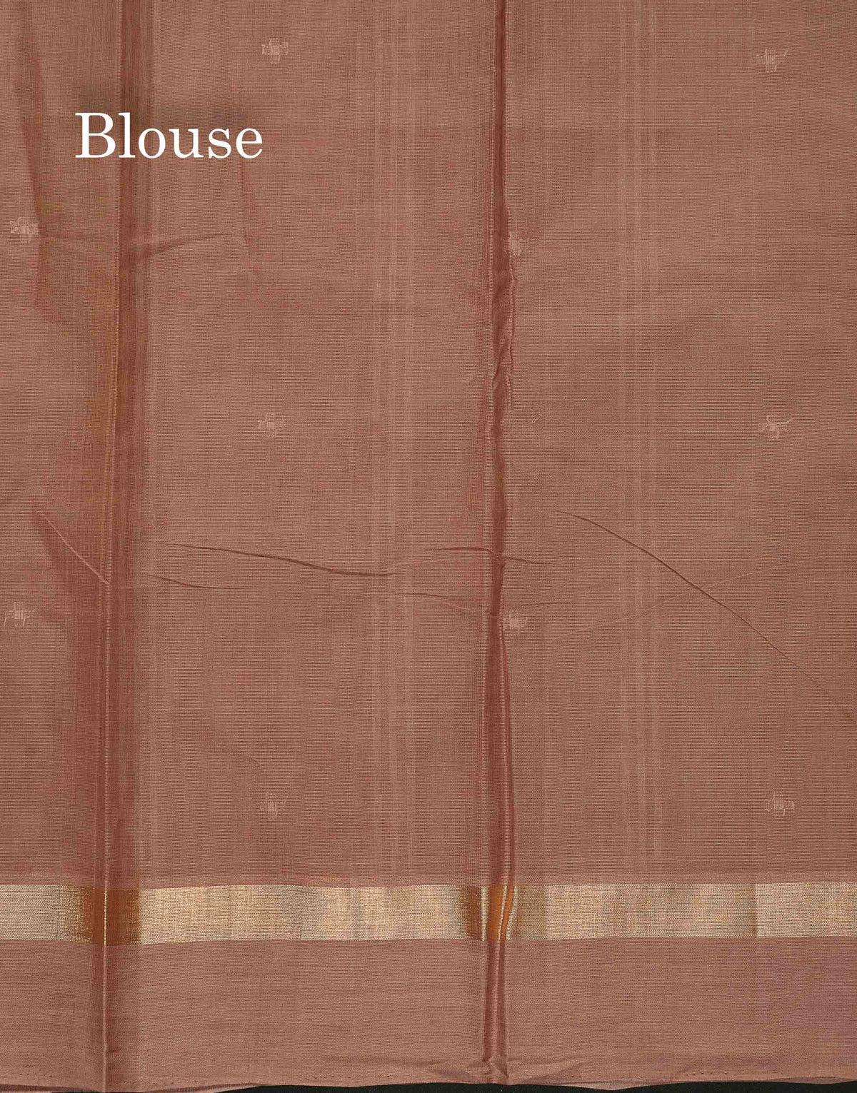 Handloom Pure Cotton Saree - Light Brown Colour Body With Contrast Dark Brown Blouse