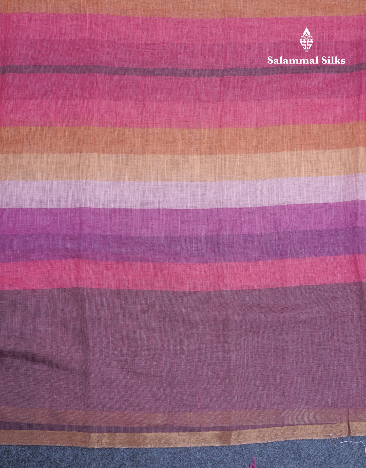 Beautiful Multicolour Rainbow Mul Mul Cotton Saree With Contrast Black Blouse