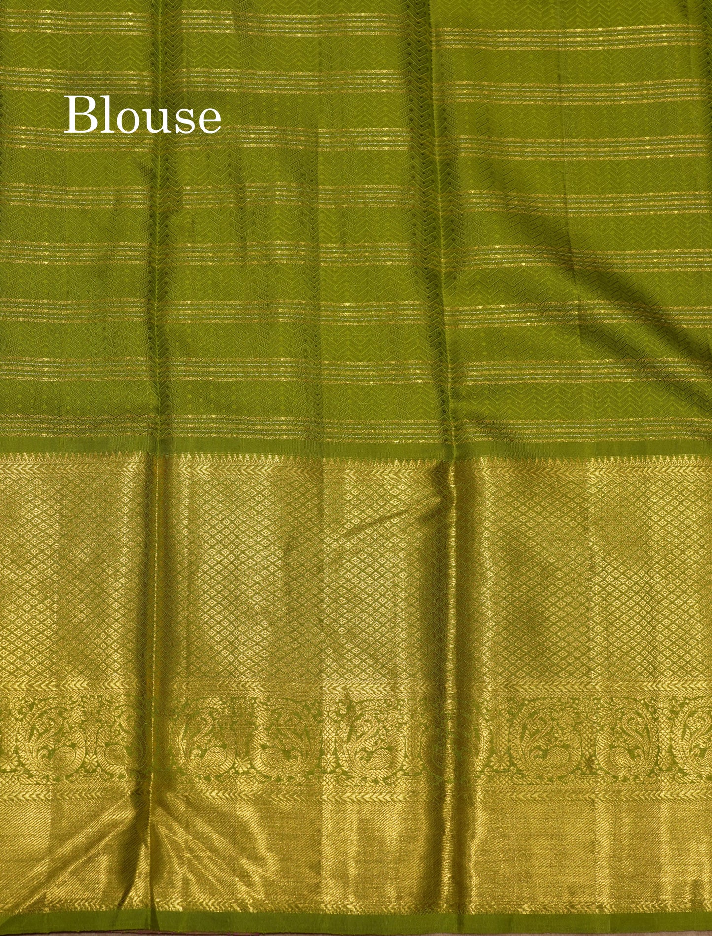 Light Pink Colour Zari Checks Pure Kanjivaram Silk Saree With Long Gold Zari Border