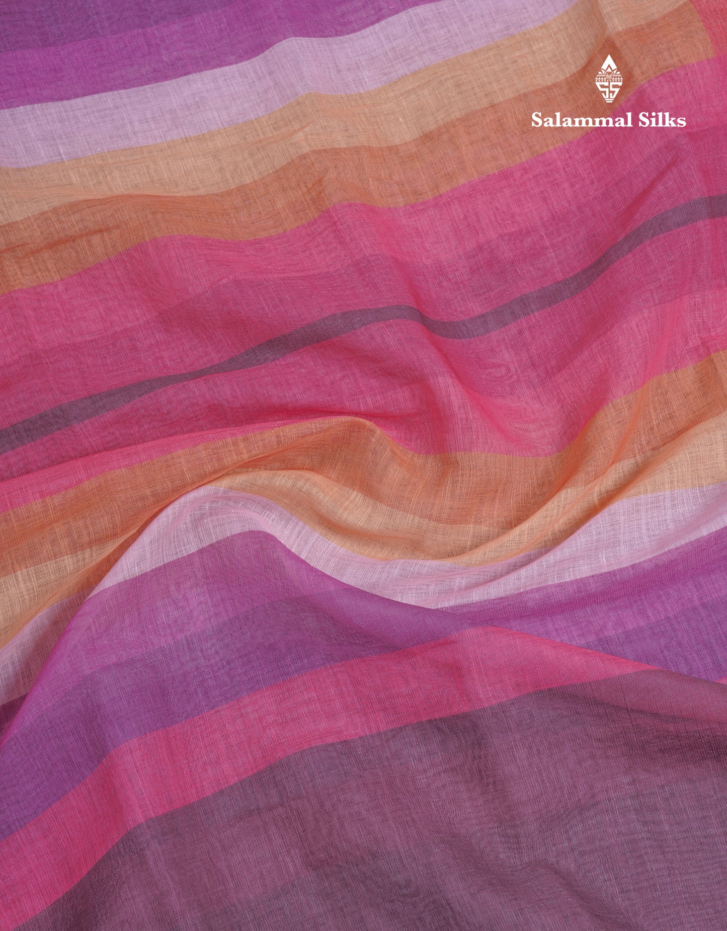 Beautiful Multicolour Rainbow Mul Mul Cotton Saree With Contrast Black Blouse