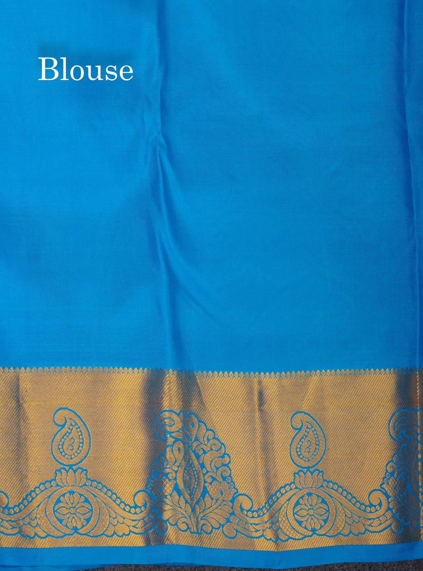 Beautiful Blue Bridal Pure Kanjivaram Silk Saree With Traditional Border