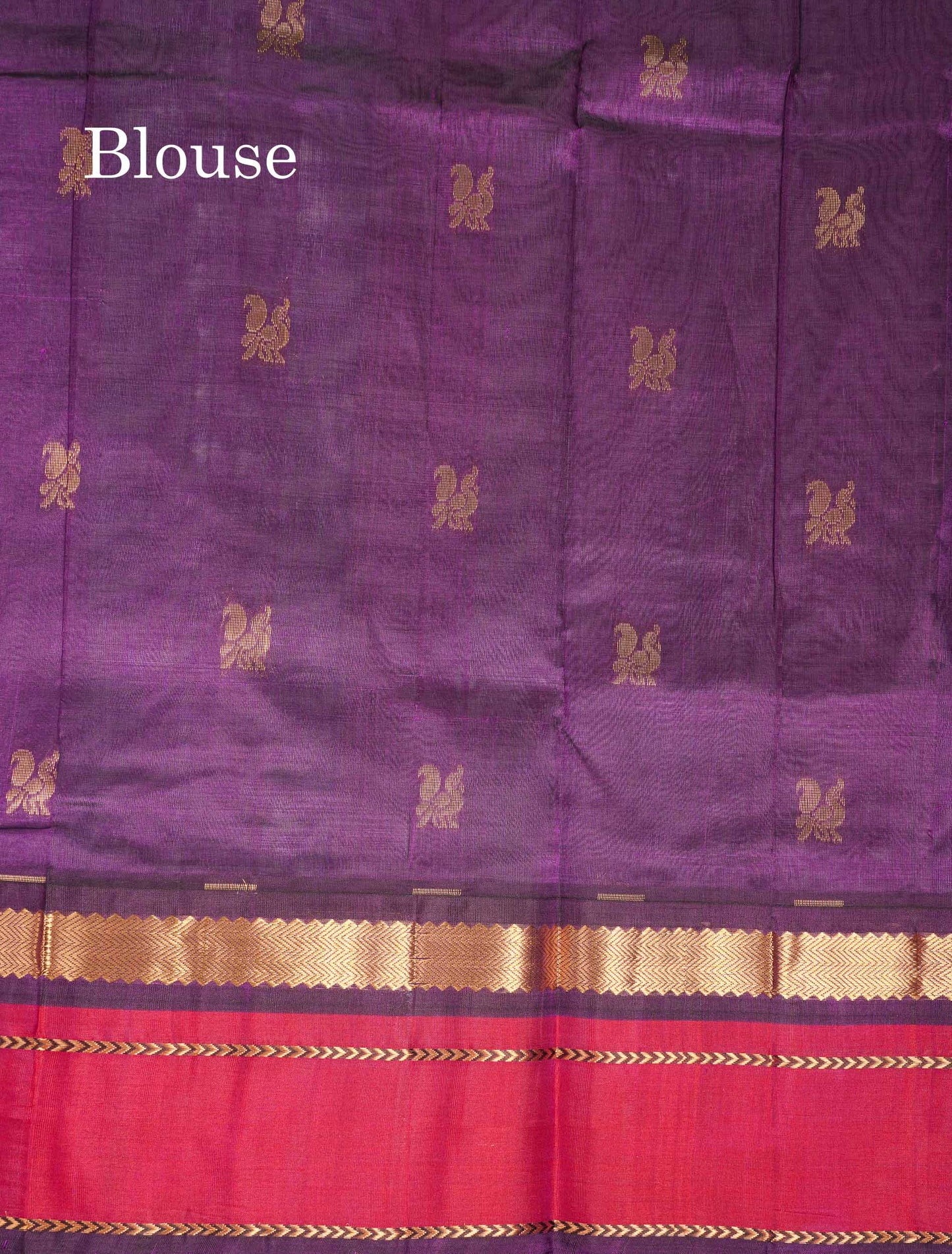 Beautiful Blueish Grey Peacock Zari Butta Pure Silk Cotton Saree With Contrast Red Traditional Border