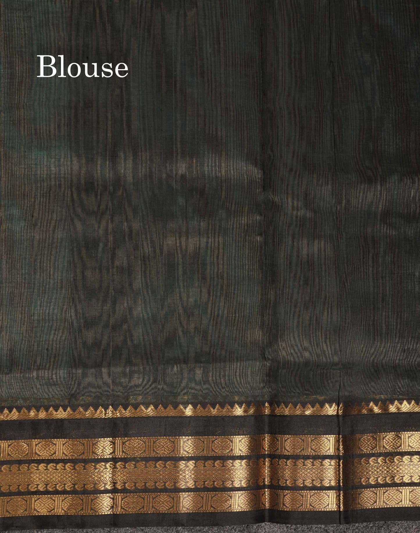 Beautiful Dual Tone Pastel Blue Plain Pure Silk Cotton Saree With Contrast Black Traditional Border