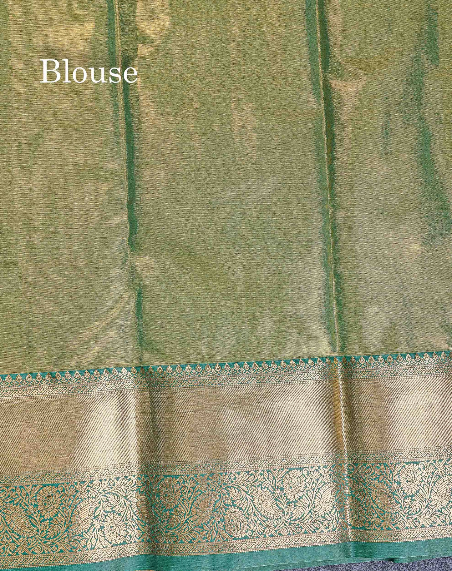 Bridal Semi Silk Saree - Light Lavender Colour Body Tissue With Contrast Bottle Green Evening Morning Border