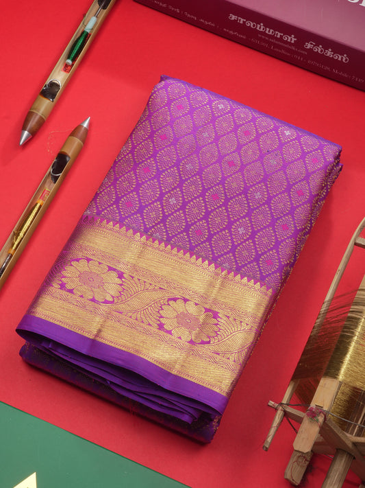 Vadamalli Colour Pure Kanjivaram Silk Saree With Gold Zari Border
