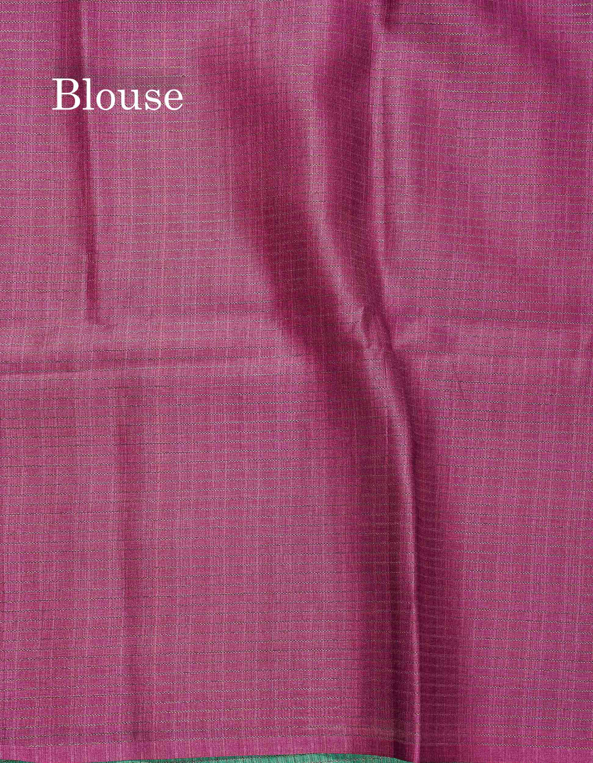 Semi Tussar Saree - Green Colour Body With Contrast Rose Pink Blouse