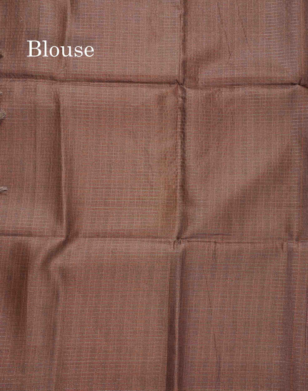 Semi Tussar Saree - Beige Colour Body With Contrast Brown Blouse
