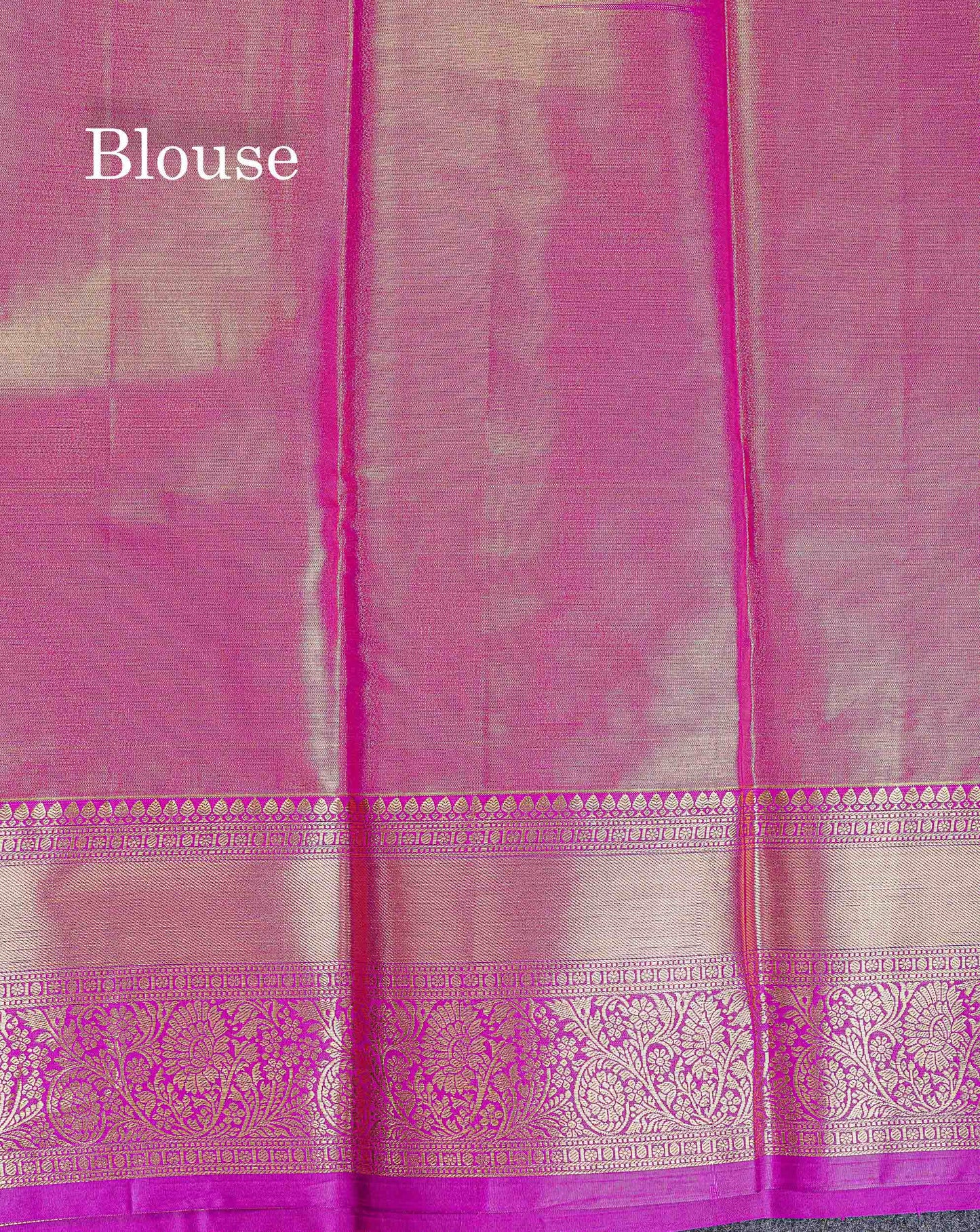 Bridal Semi Silk Saree - Pastel Blue Colour Body Tissue With Contrast Vadamalli Traditional Border