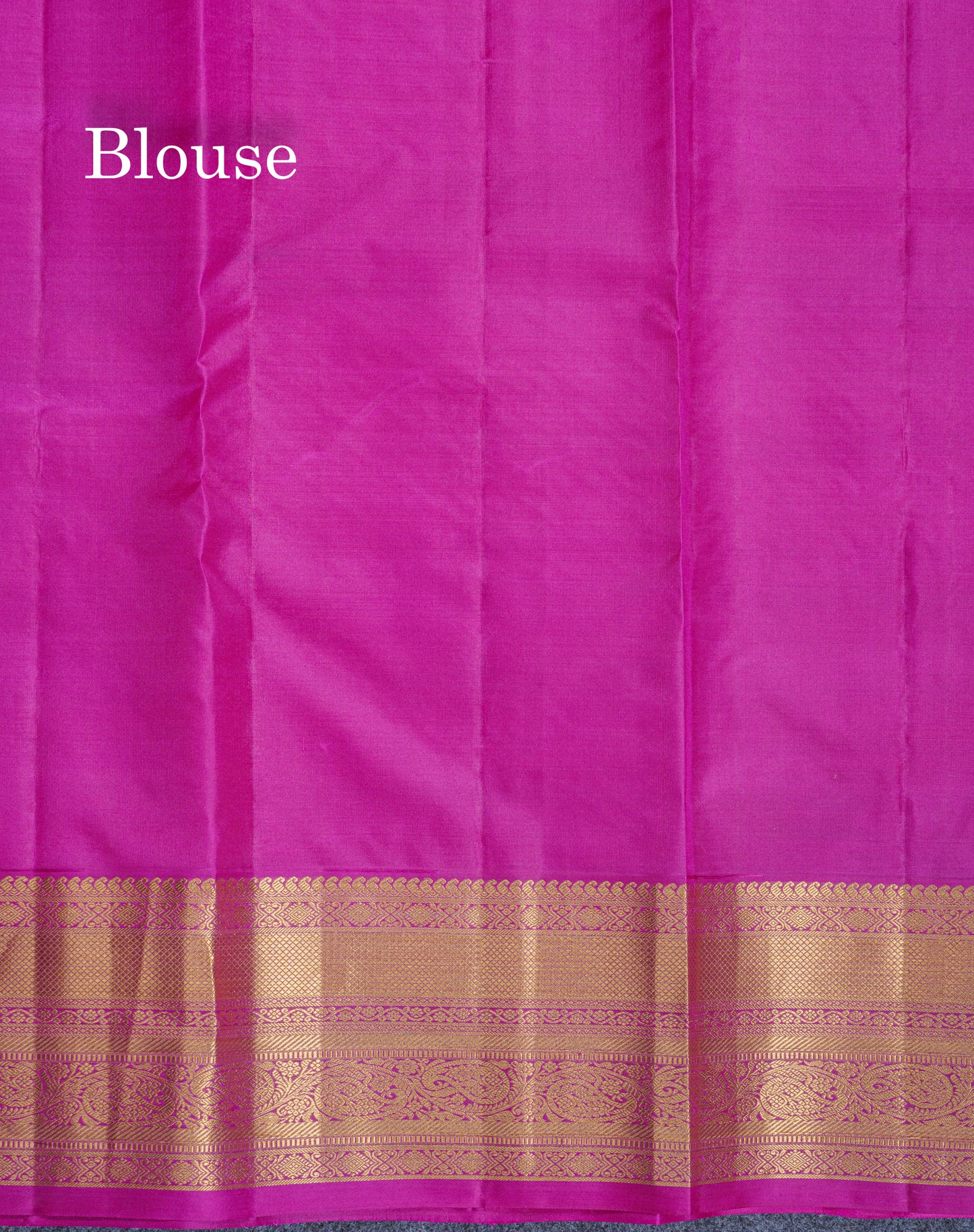 Dual Tone Purple Pure Kanjivaram Silk Saree With Contrast Magenta Pink Border