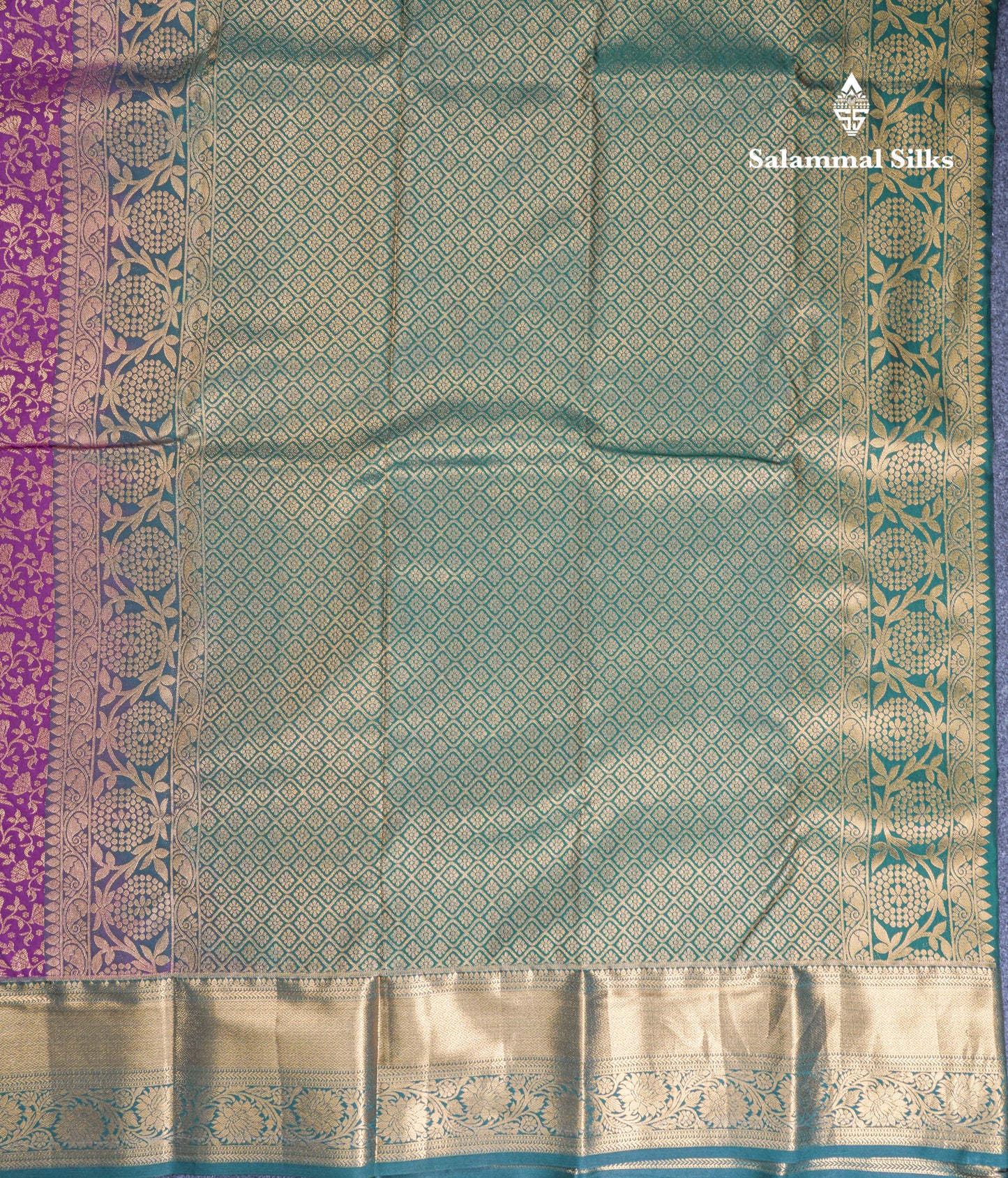 Sky Blue Bridal Semi Silk Saree With Contrast Vadamalli Border