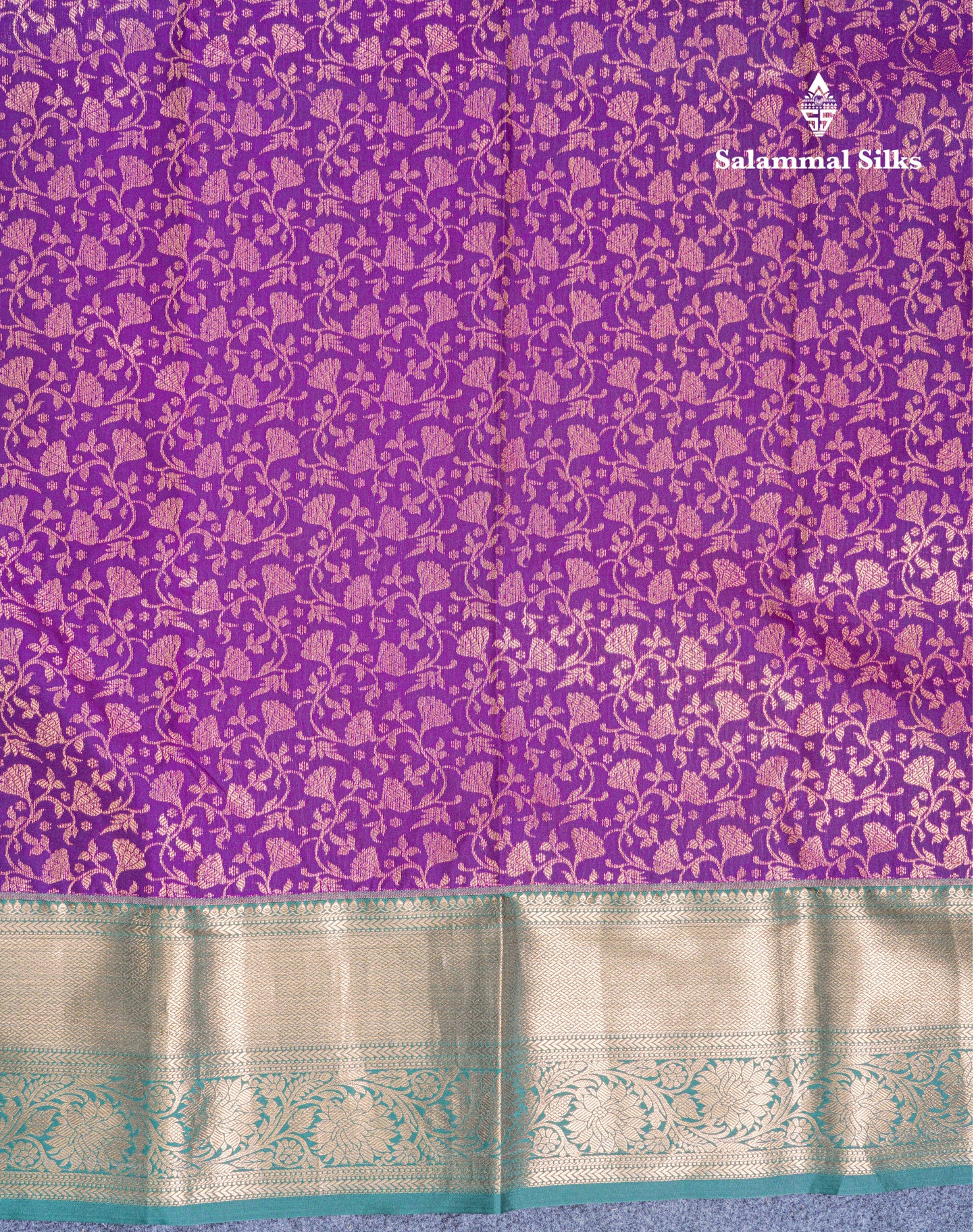 Sky Blue Bridal Semi Silk Saree With Contrast Vadamalli Border