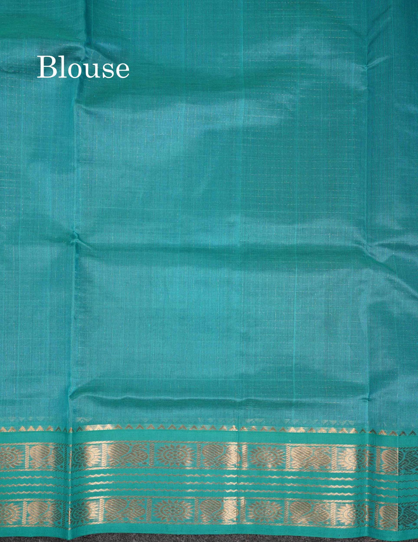 Beautiful Dual Tone Navy Blue Zari Checks Pure Silk Cotton Saree With Contrast Sapphire Green Traditional Border