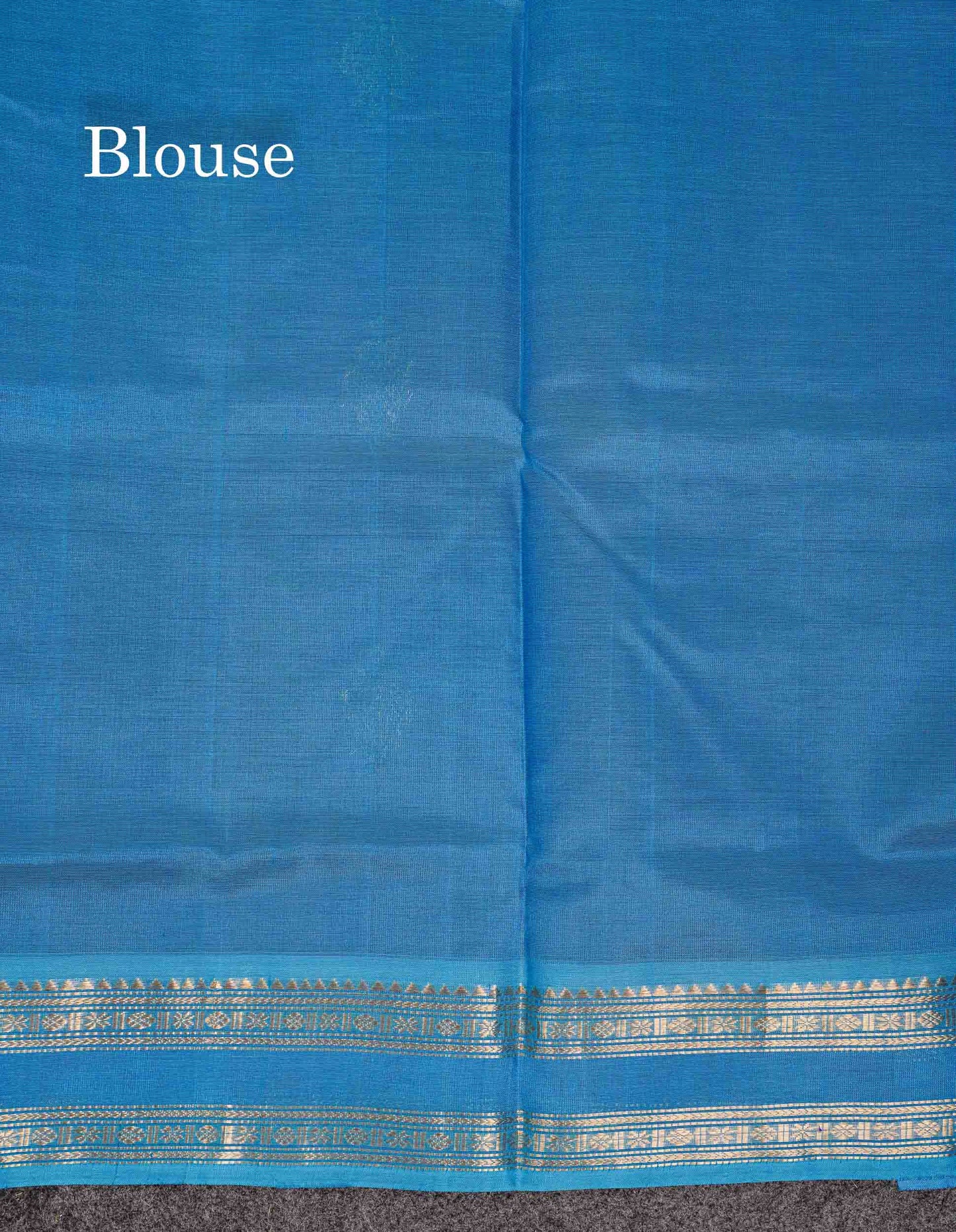 Beautiful Dual Tone Royal Blue Pure Silk Cotton Saree With Contrast Blue Traditional Gap Border