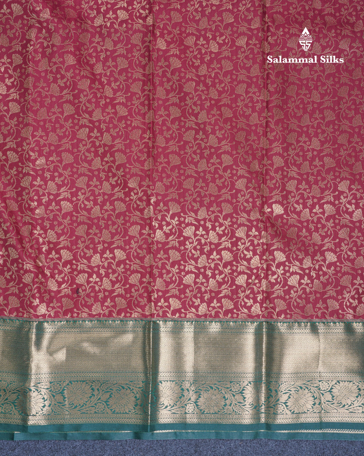 Sky Blue Bridal Semi Silk Saree With Contrast Vadamalli Border
