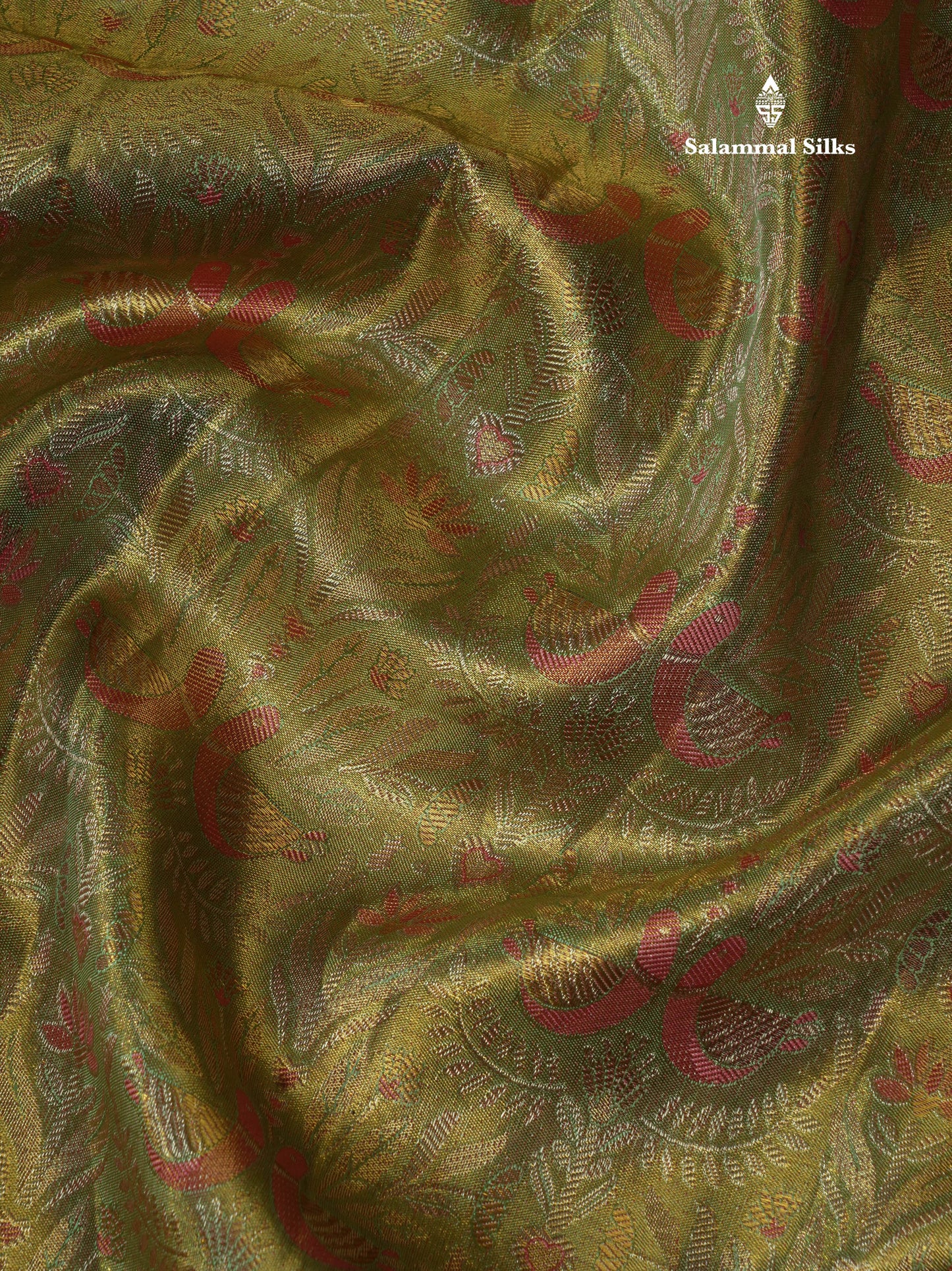 Beautiful Light Green Tissue Bridal Pure Kanjivaram Silk Saree With Contrast Meenakari Work  Light Pink Border