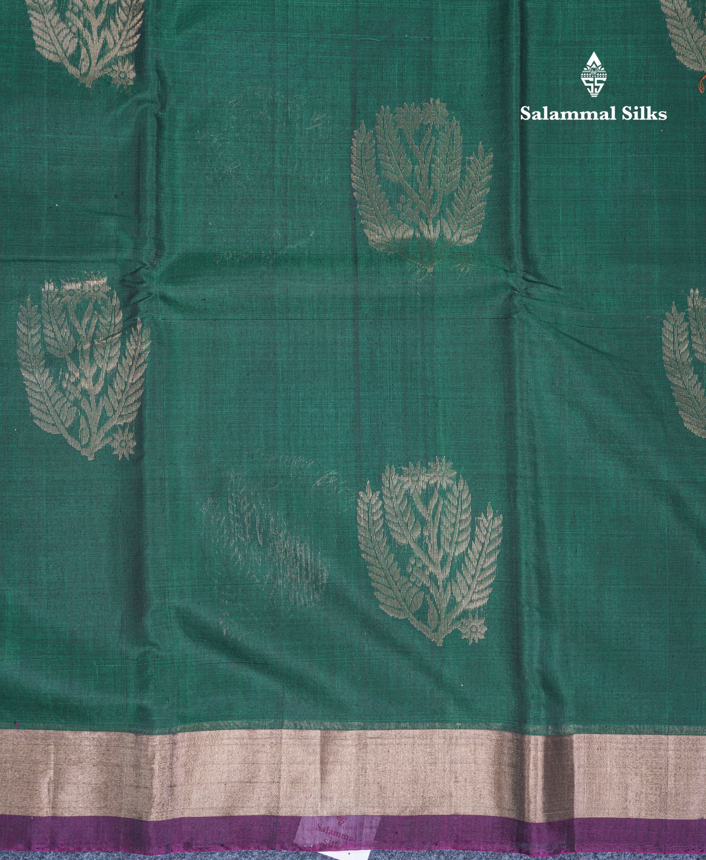 Beautiful Bottle Green SICO Cotton Saree With Contrast Dark Magenta Blouse