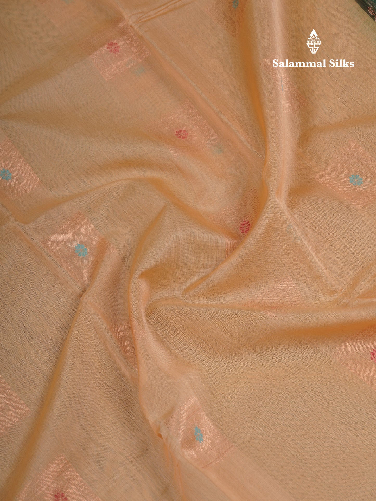 Beautiful Sandal Meenakari Work SICO Cotton Saree With Contrast Bottle Green Blouse