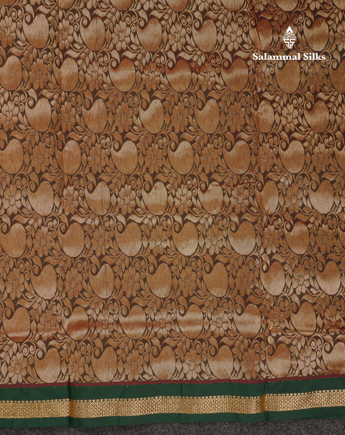 9 Yards Semi Silk Saree Peacock Green With Contrast Pink Traditional Small Border