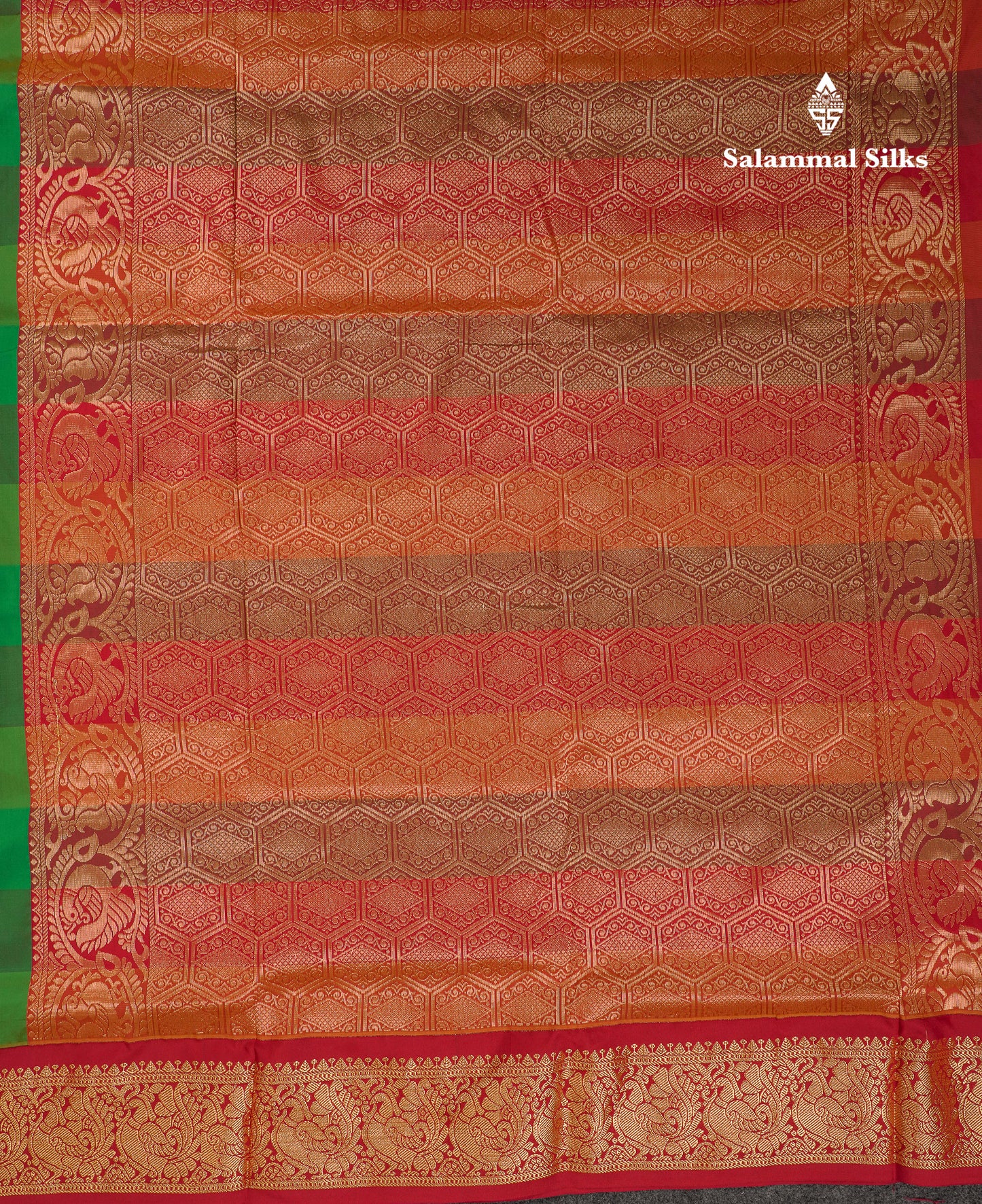 9 Yards Semi Silk Saree Paalum Pazham Checks With Contrast Maroon Traditional Border