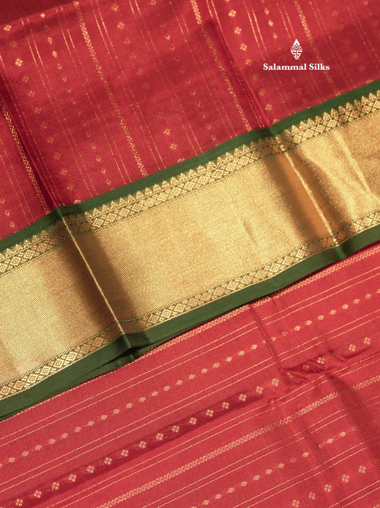 Brown Colour Pure Kanjivaram Silk Saree with Bottle Green Border