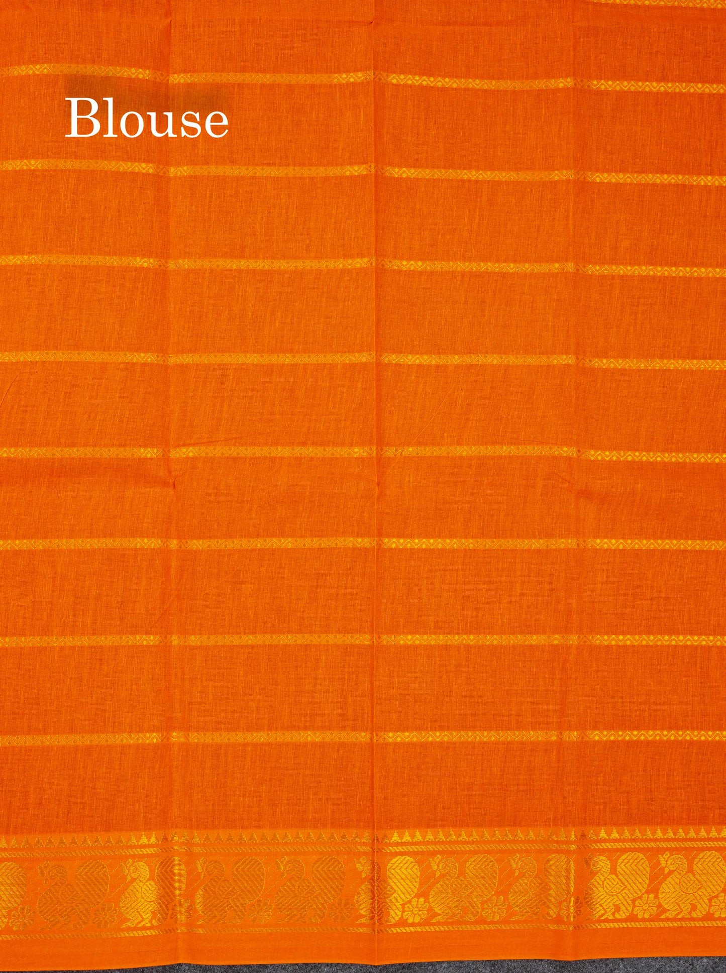 Beautiful Half White Zari Stripes Pure Sungudi Cotton Saree With Contrast Orange Traditional Small Border