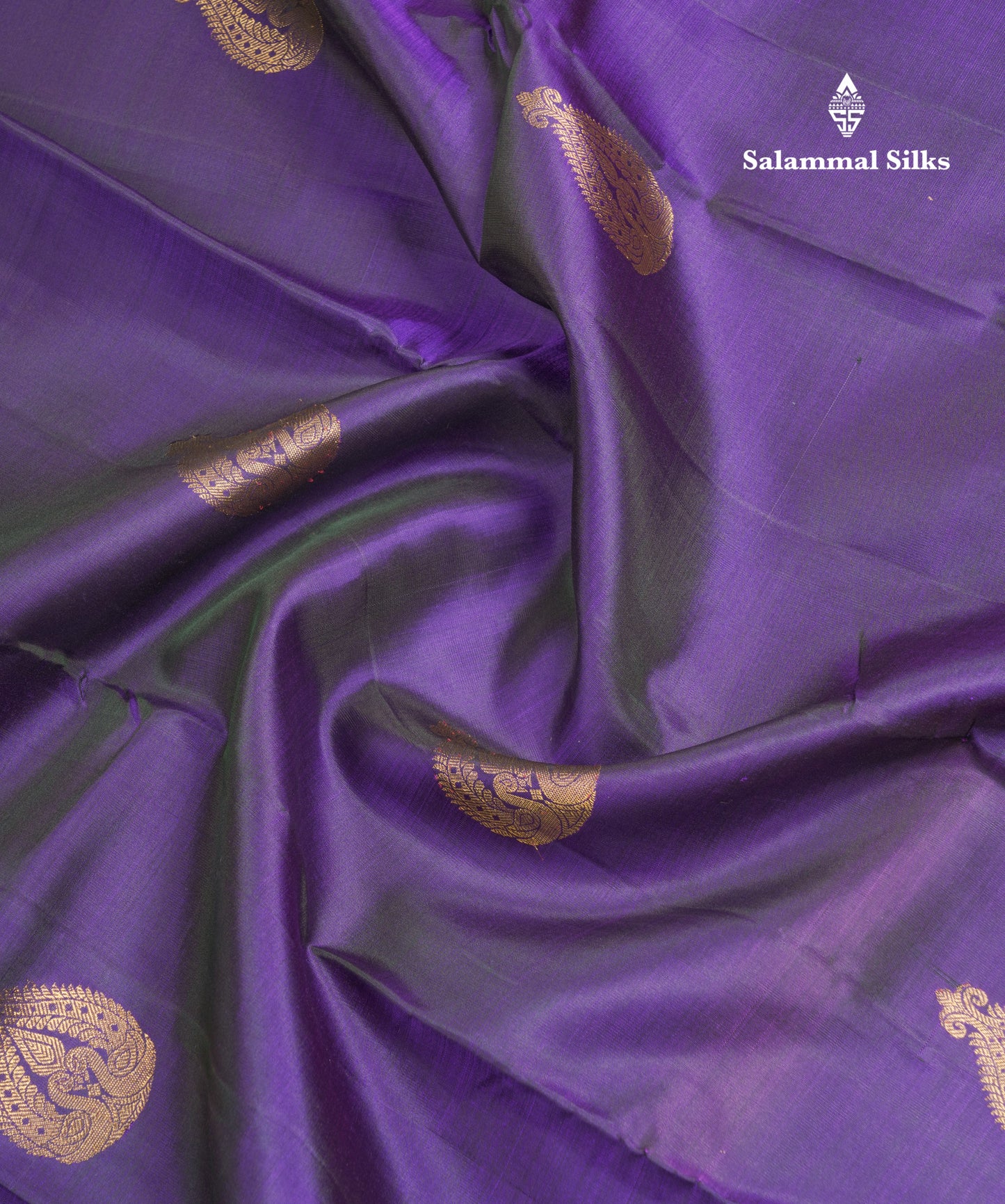 Dual Tone Violet Pure Kanjivaram Silk Saree With Contrast Pink Evening Morning Border