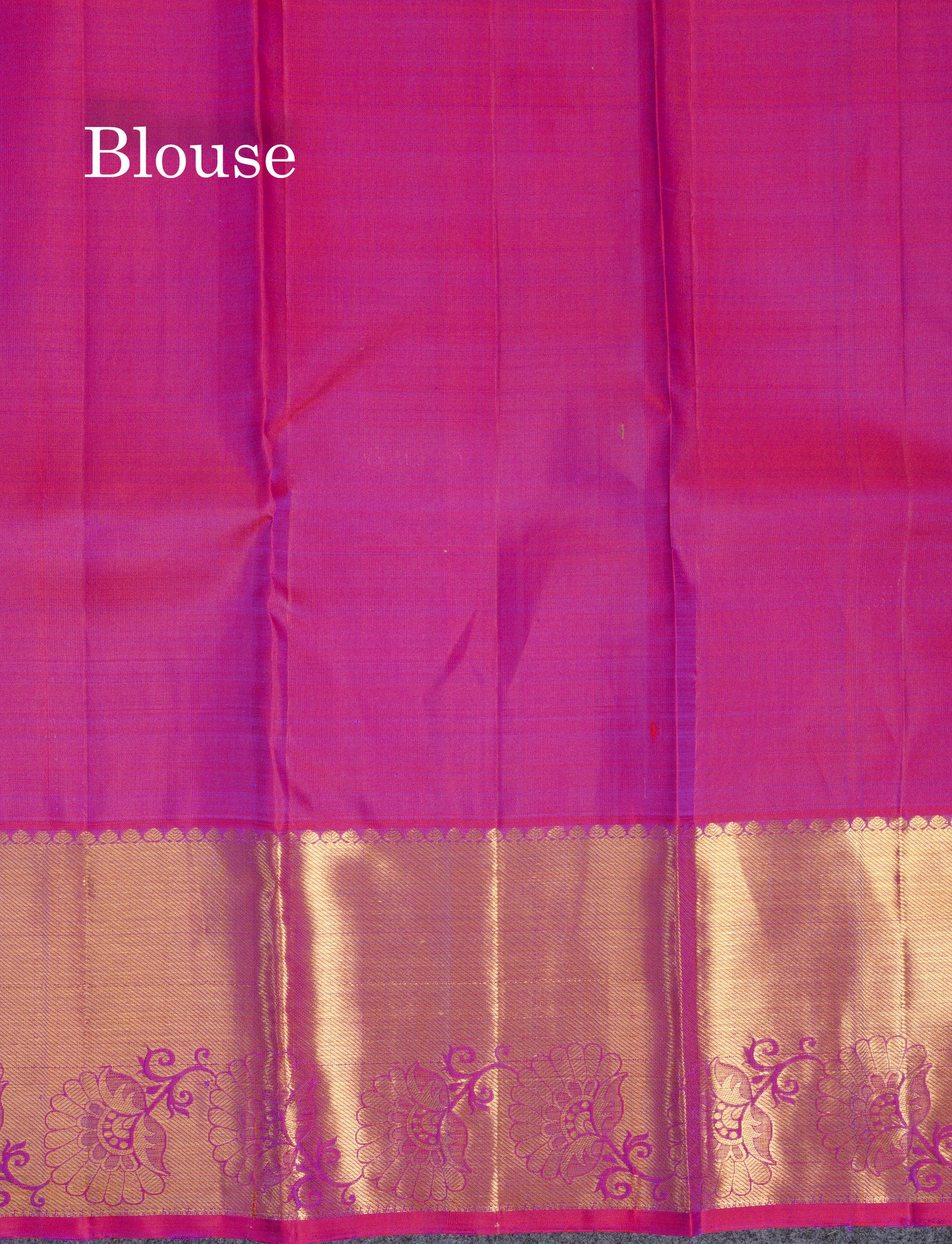 Dual Tone Violet Pure Kanjivaram Silk Saree With Contrast Pink Evening Morning Border