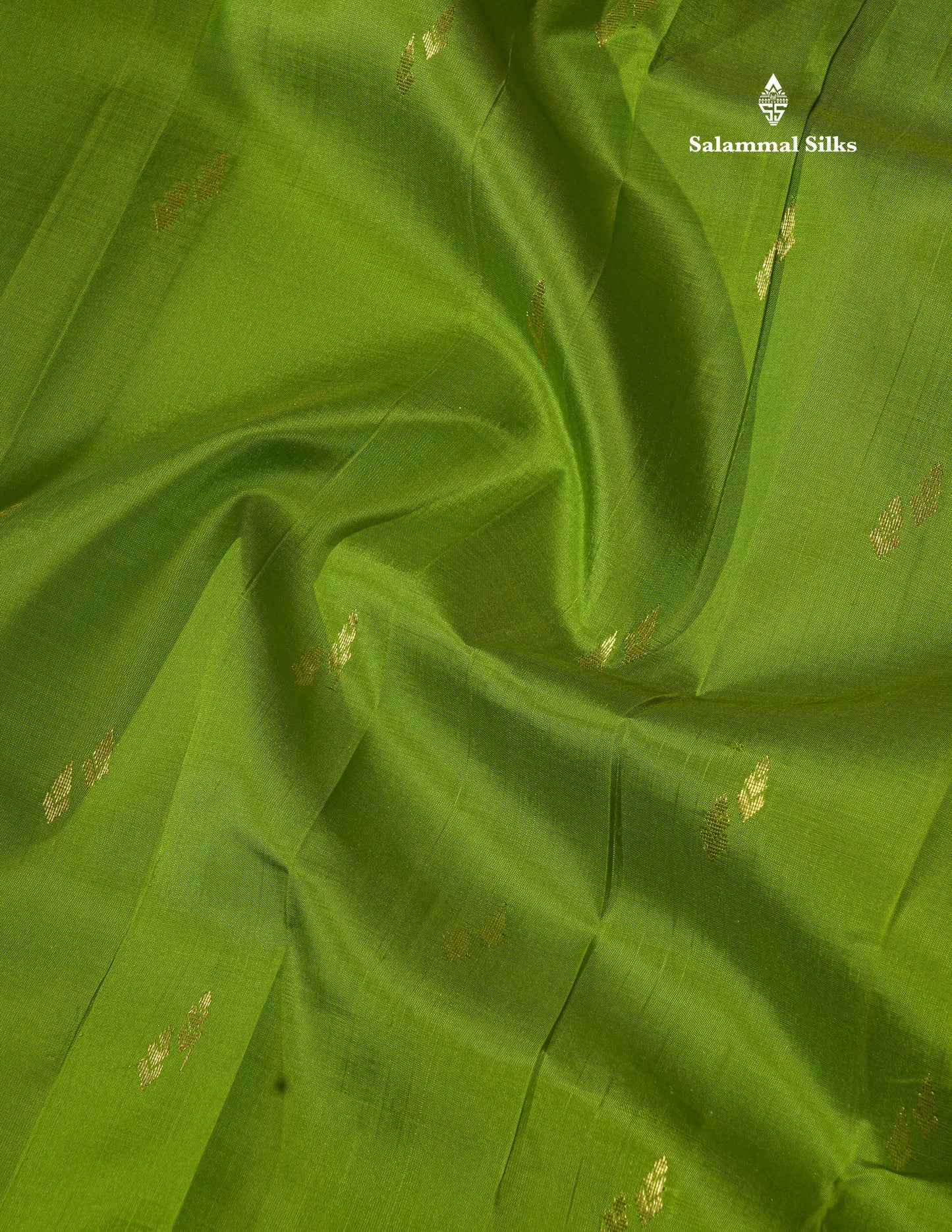 Pista Green Pure Kanjivaram Silk Saree With One Side Traditional Border