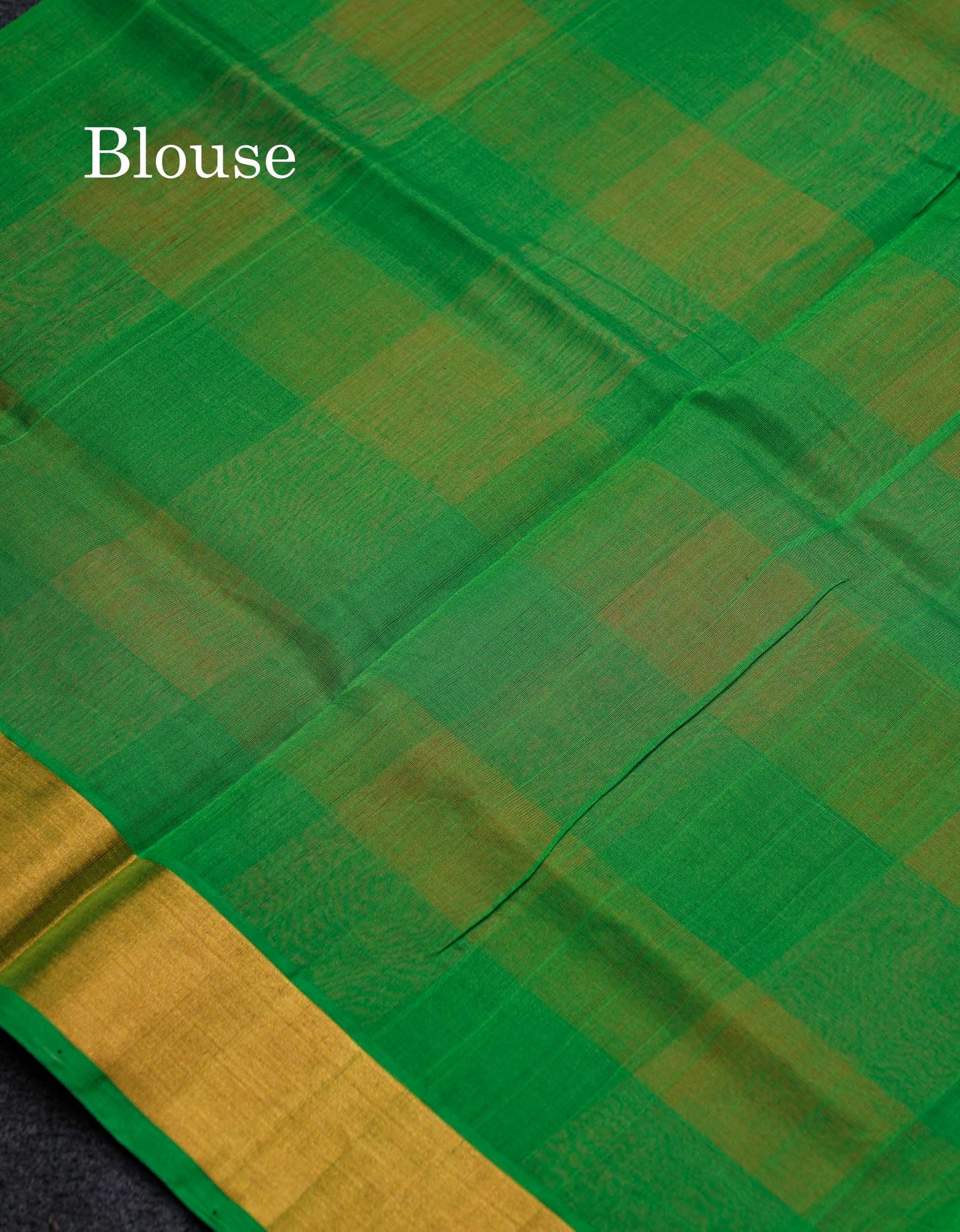 Beautiful Paalum Pazham Checks Pure Silk Cotton Saree With Contrast Parrot Green Blouse