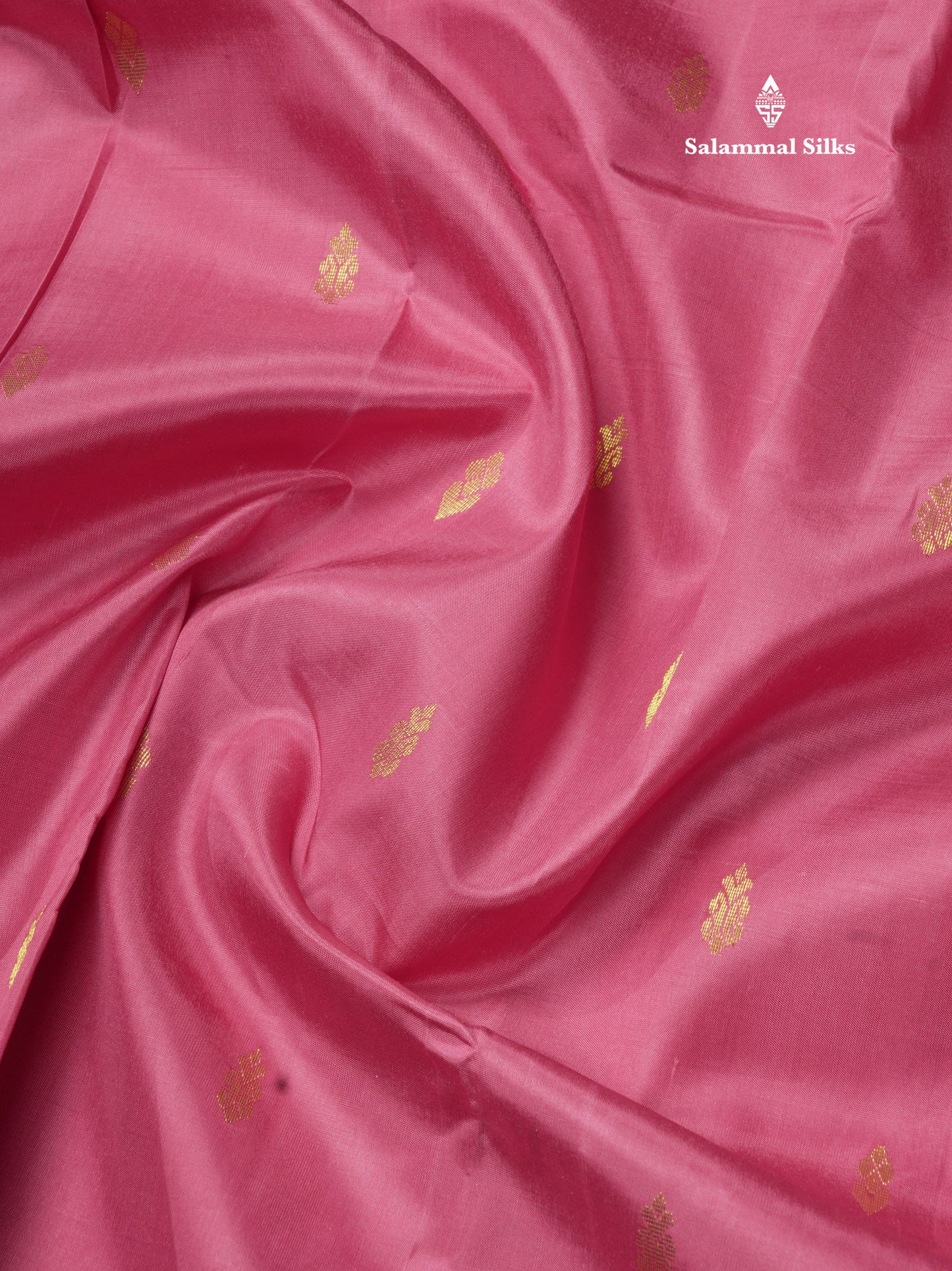 Onion Pink Pure Kanjivaram Silk Saree With One Side Contrast Tomato Red Border