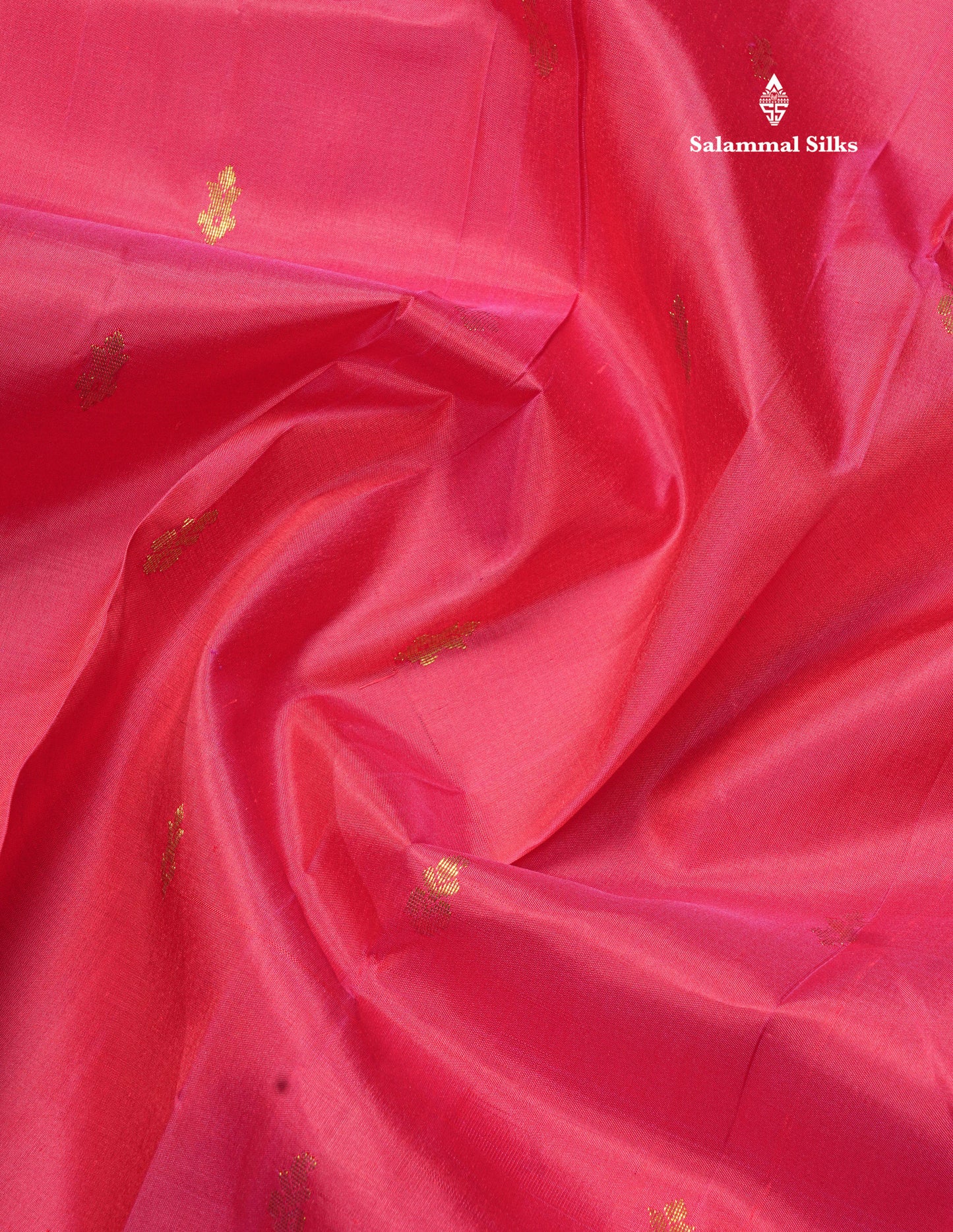 Pink Pure Kanjivaram Silk Saree With One Side Contrast Rama Blue Border