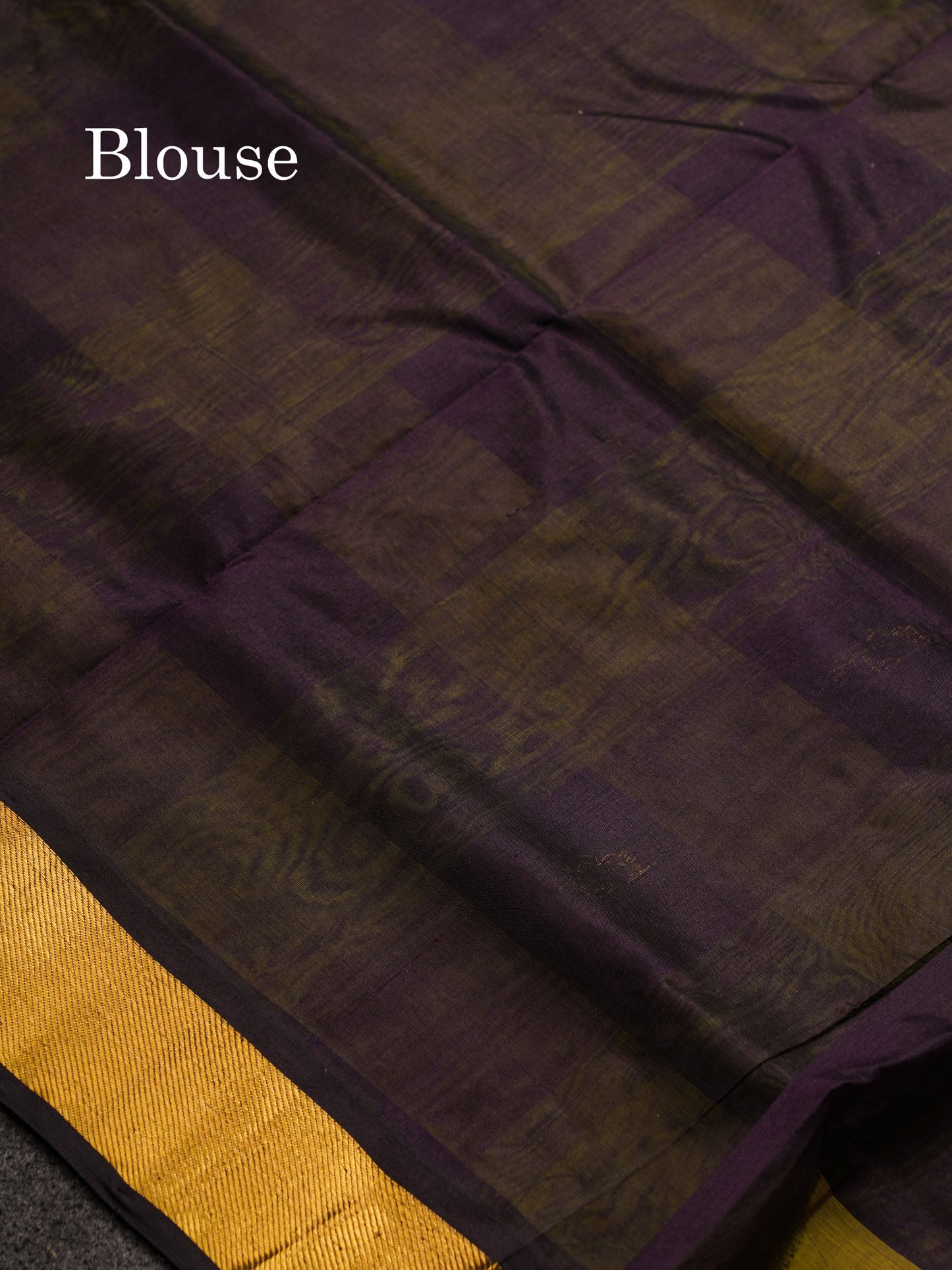 Beautiful Paalum Pazham Checks Pure Silk Cotton Saree With Contrast Navy Blue Blouse