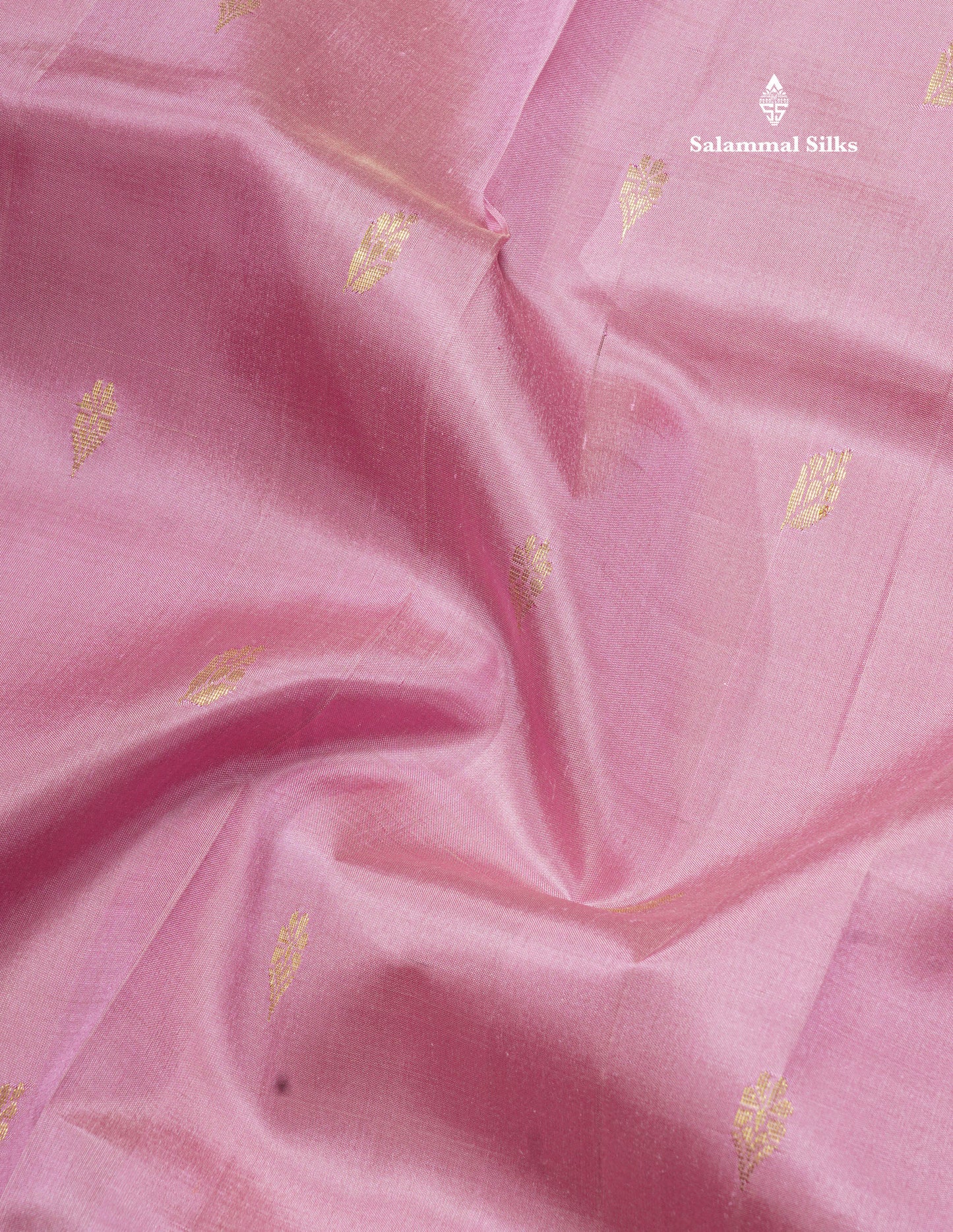 Light Pink Pure Kanjivaram Silk Saree With One Side Contrast Magenta Pink Border