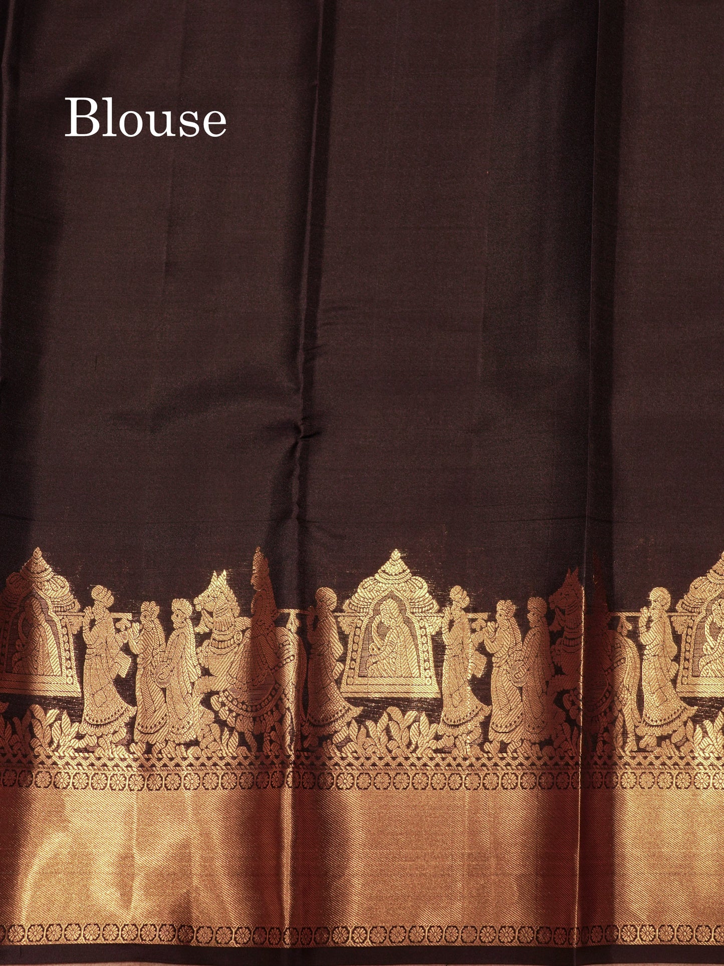 Black Colour Plain Pure Kanjivaram Silk Saree with Pallakku Border
