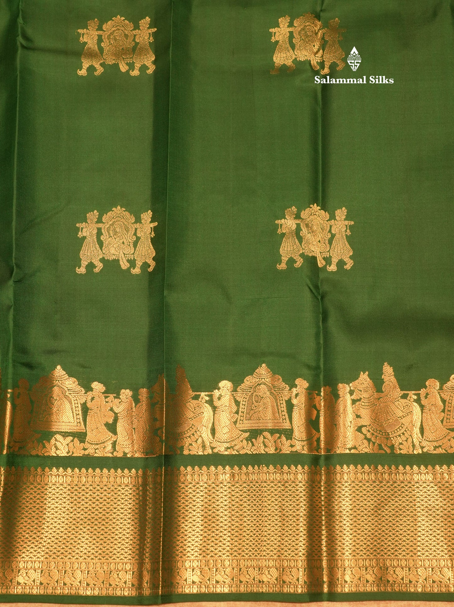Ash Colour Pure Kanjivaram Silk Saree with Pallakku Border