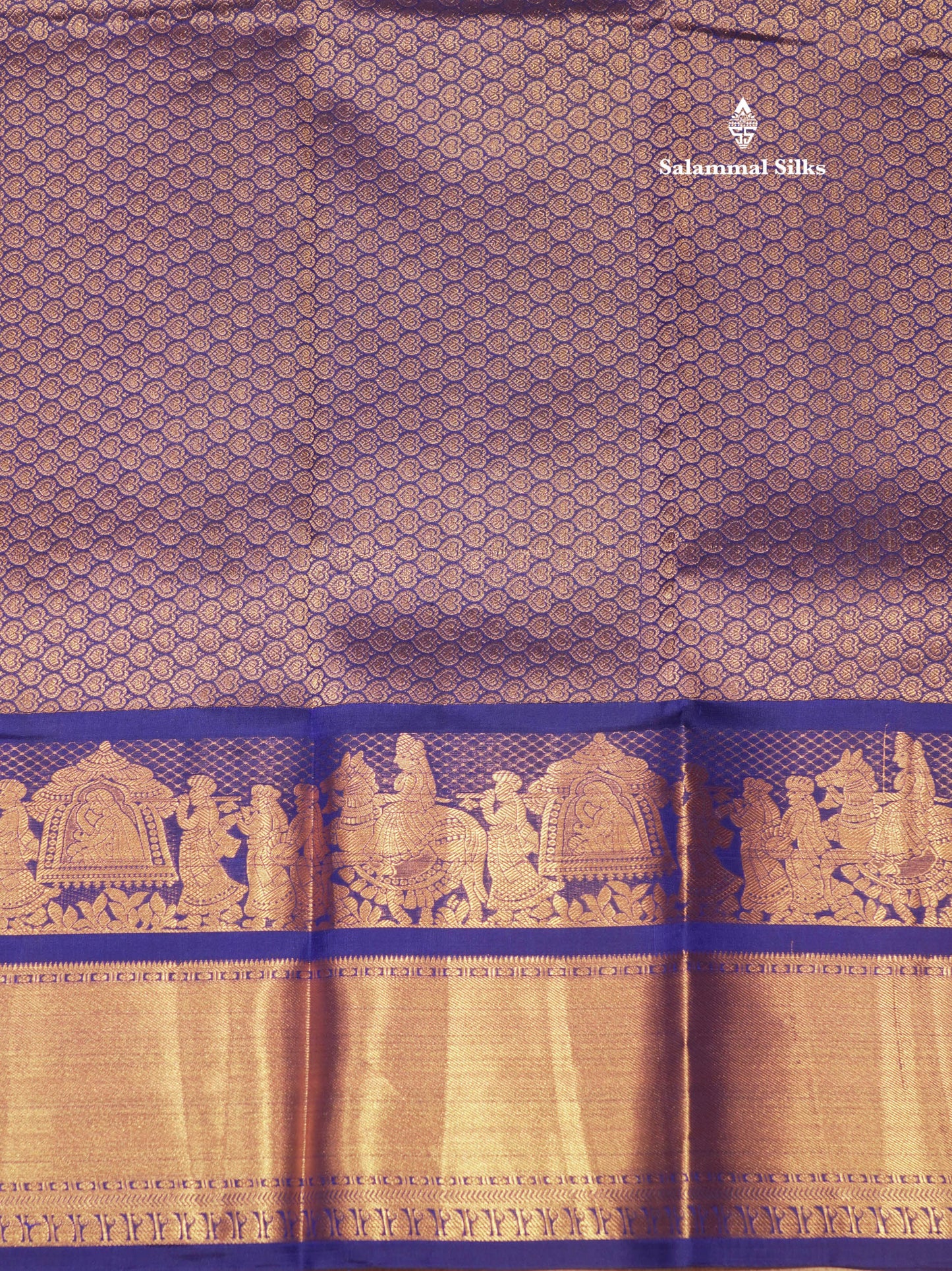 Royal Blue Colour Pure Kanjivaram Silk Saree with Pallakku Border