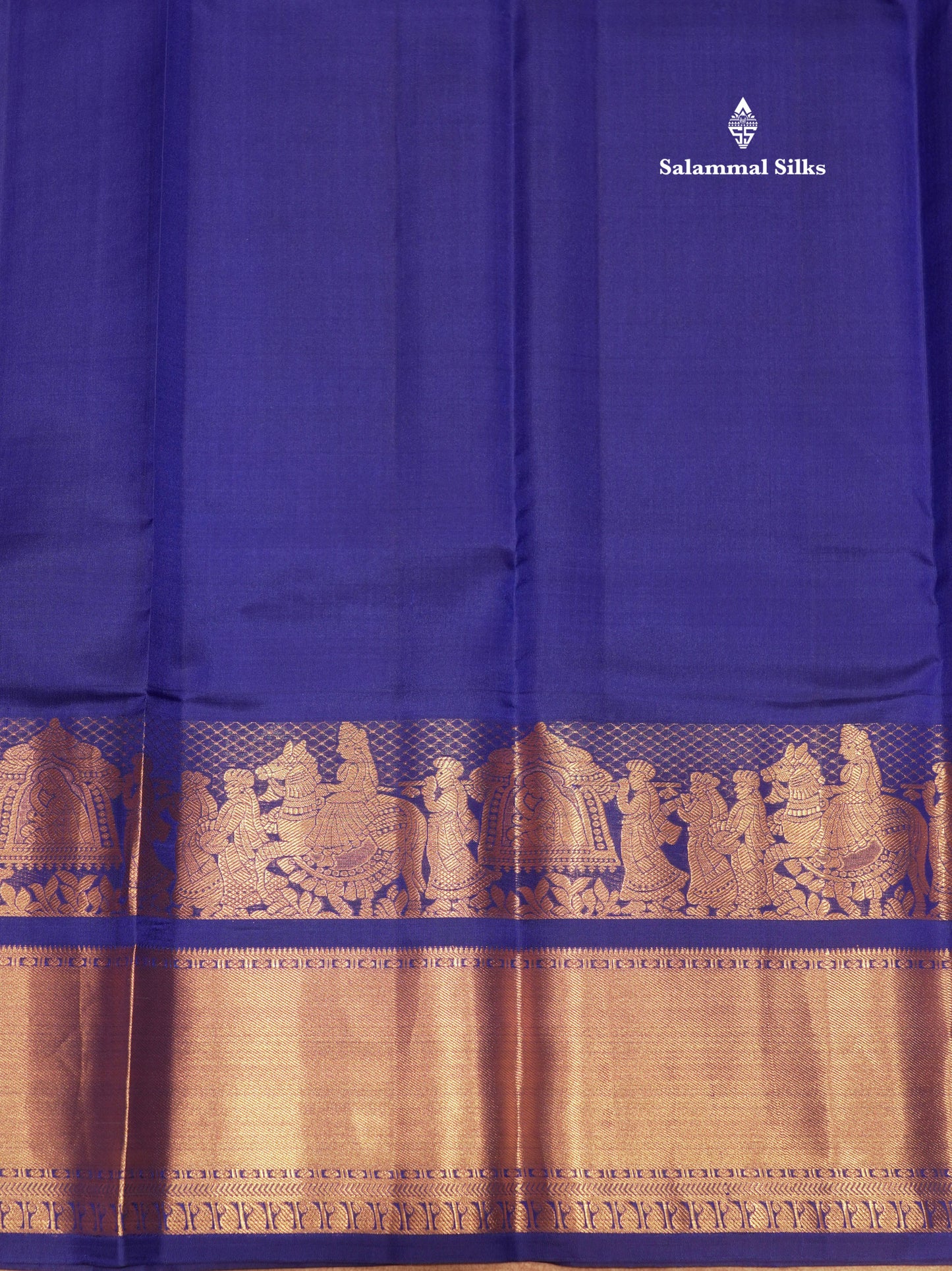 Royal Blue Colour Pure Kanjivaram Silk Saree with Pallakku Border