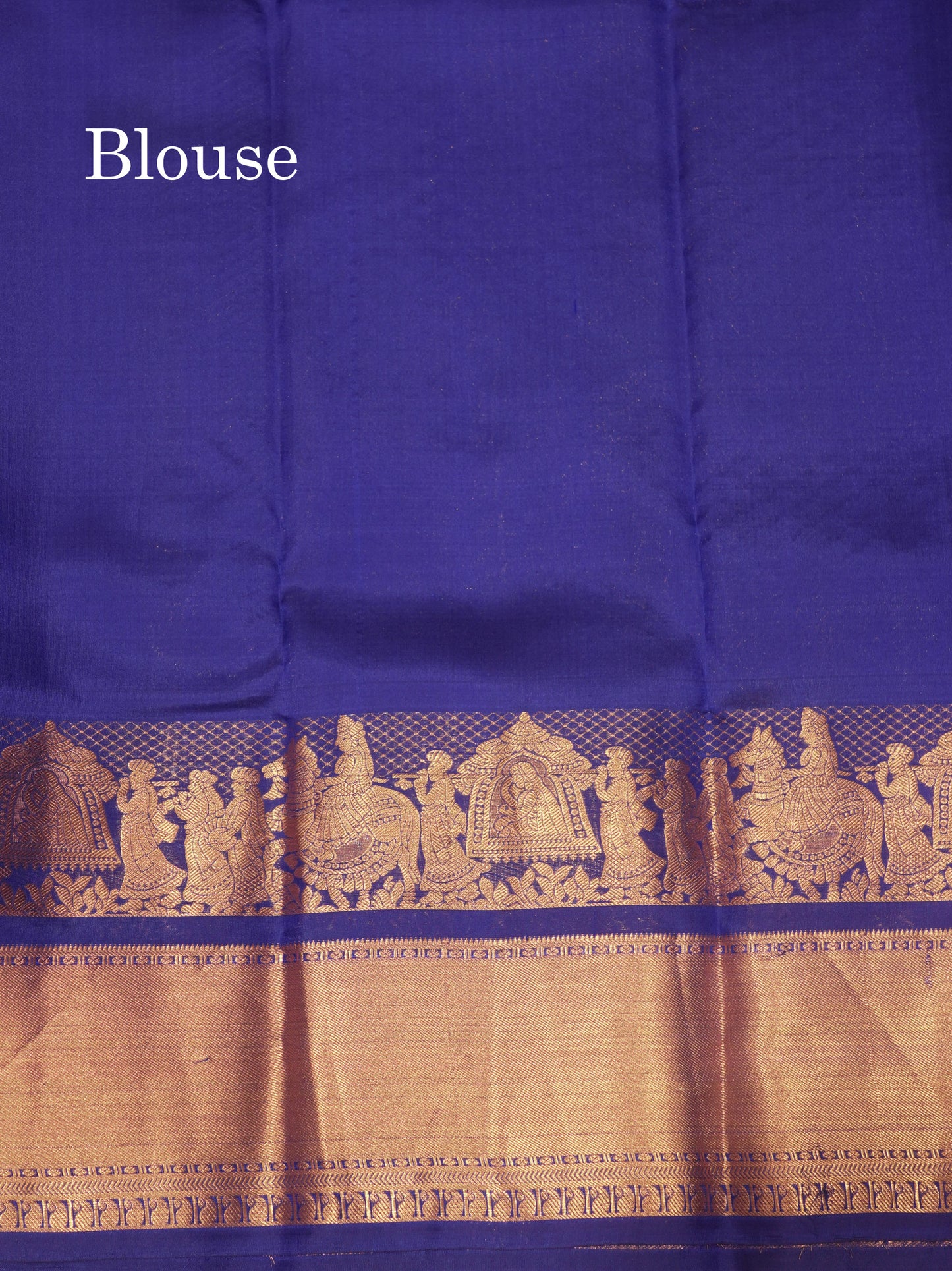 Royal Blue Colour Pure Kanjivaram Silk Saree with Pallakku Border