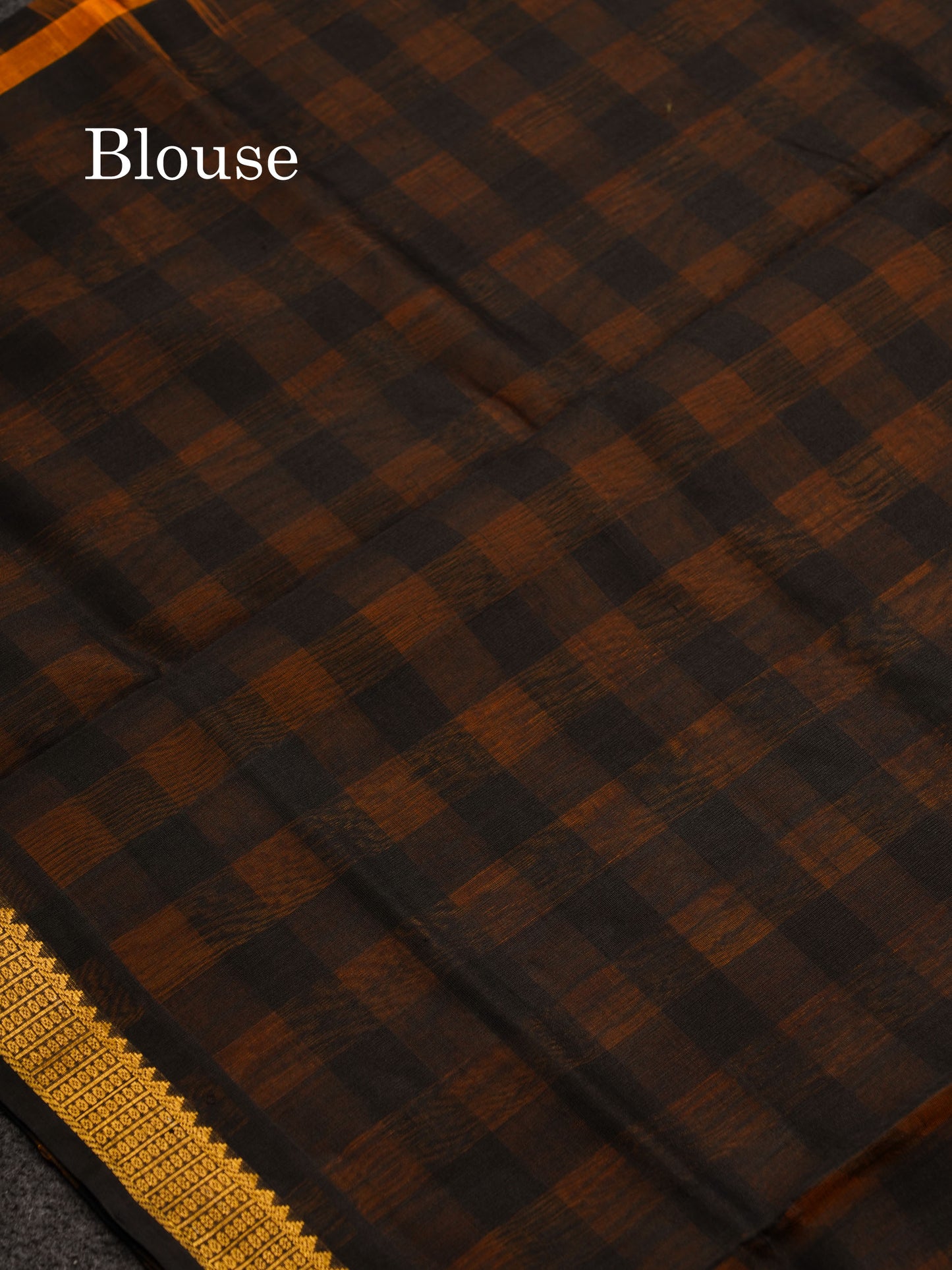 Beautiful Paalum Pazham Checks Pure Silk Cotton Saree With Contrast Black Blouse