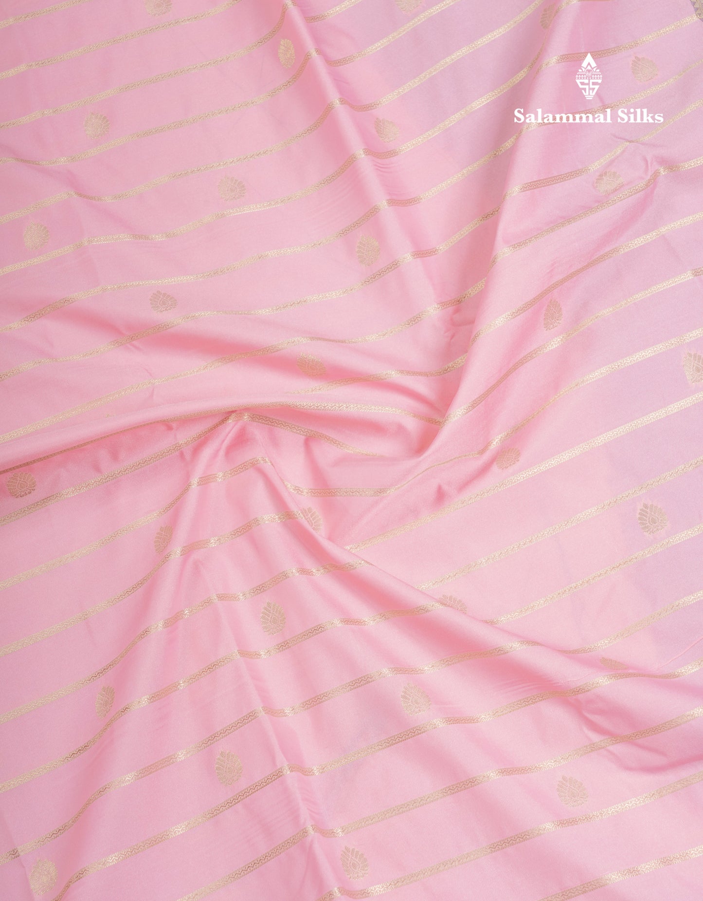 Baby Pink Semi Silk Saree With Contrast Dark Purple Traditional Rettapet Border