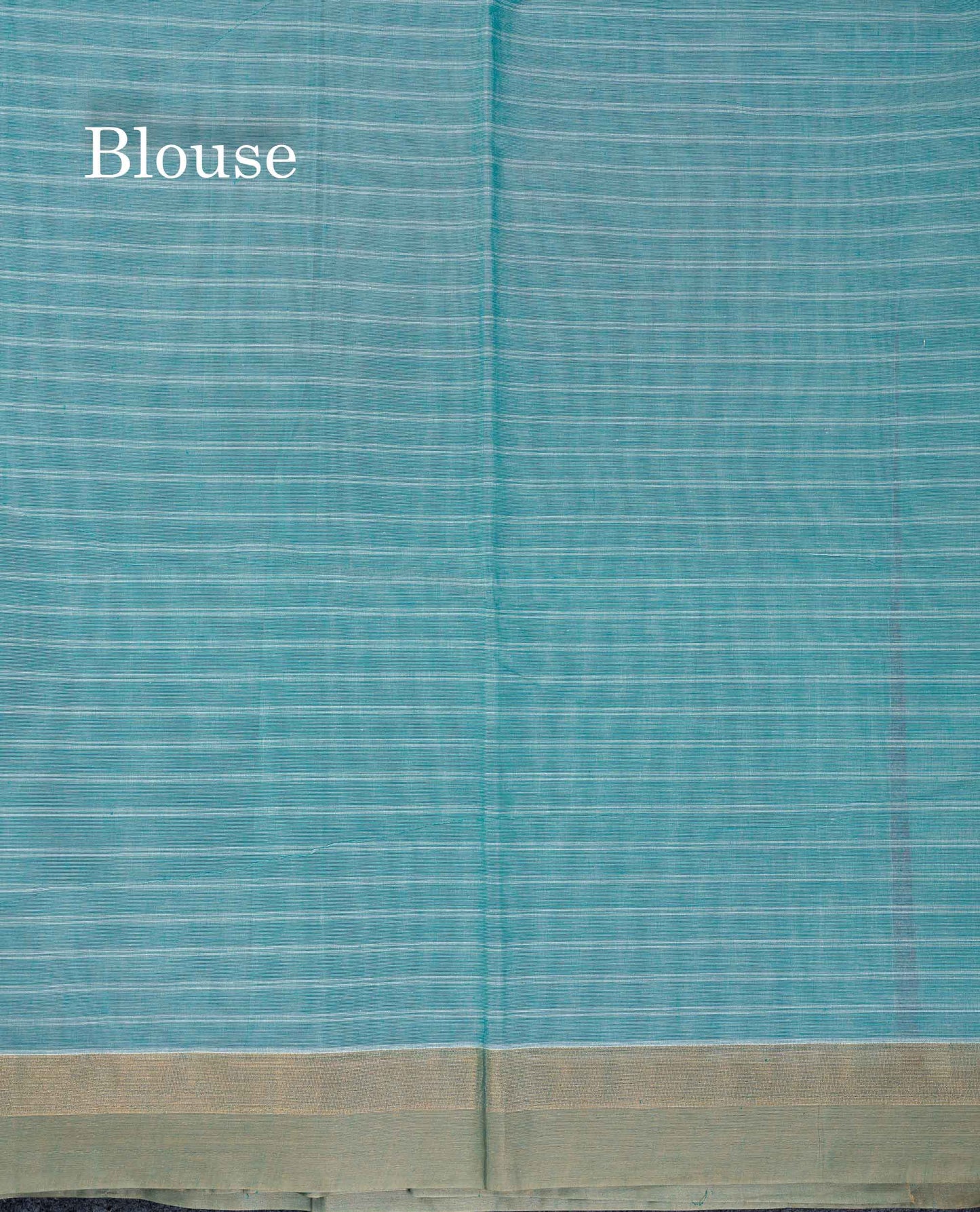 Beautiful Light Blue Thread Butta Pure Cotton Saree With Contrast Green Shade Border