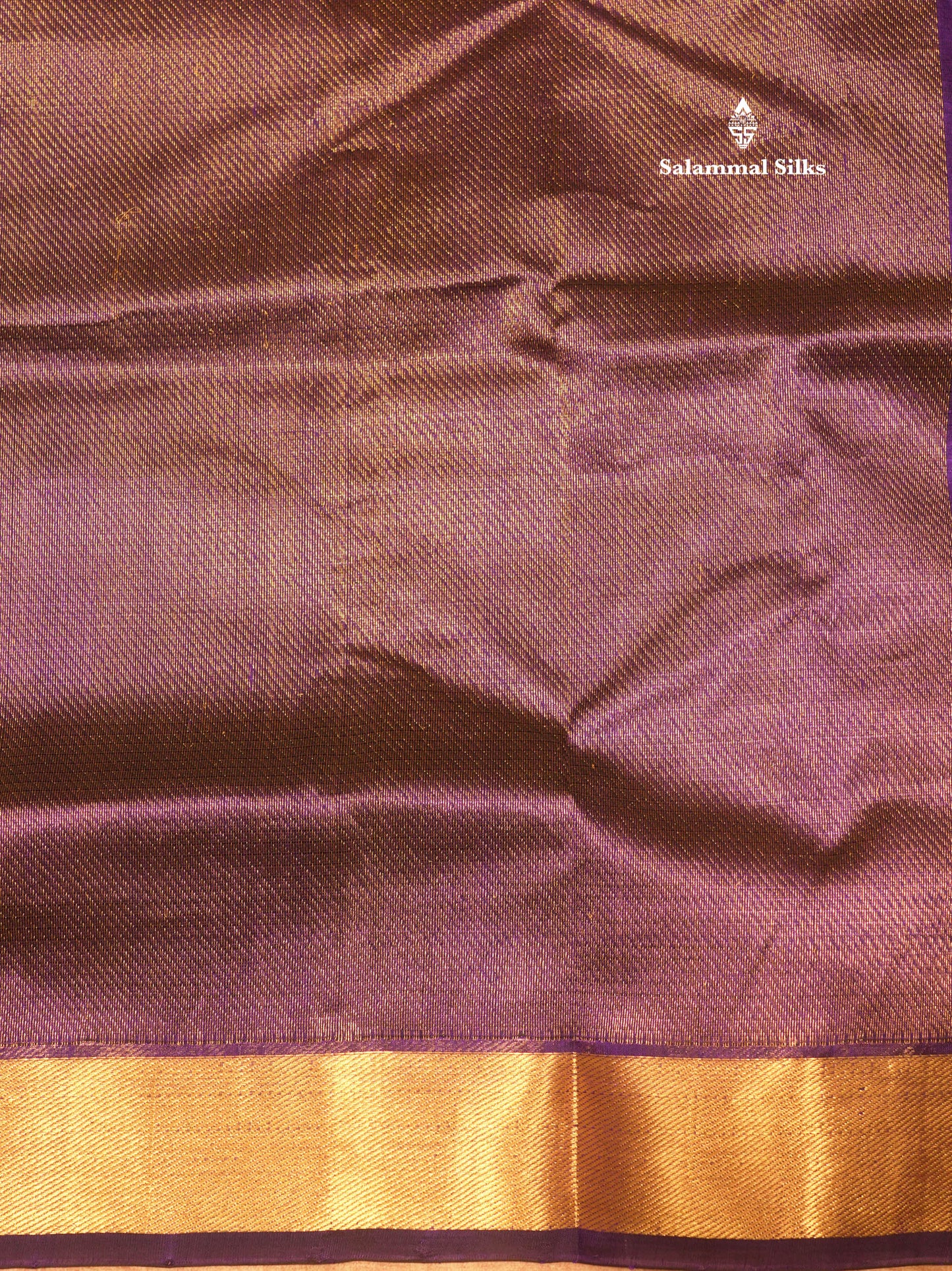 Violet Colour Pure Silk Cotton Saree With Gold Zari Border