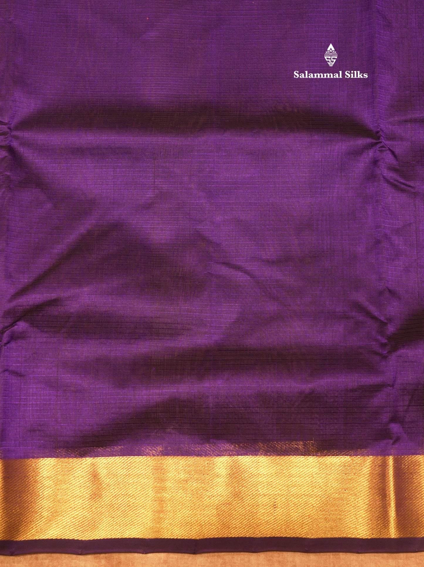 Violet Colour Pure Silk Cotton Saree With Gold Zari Border