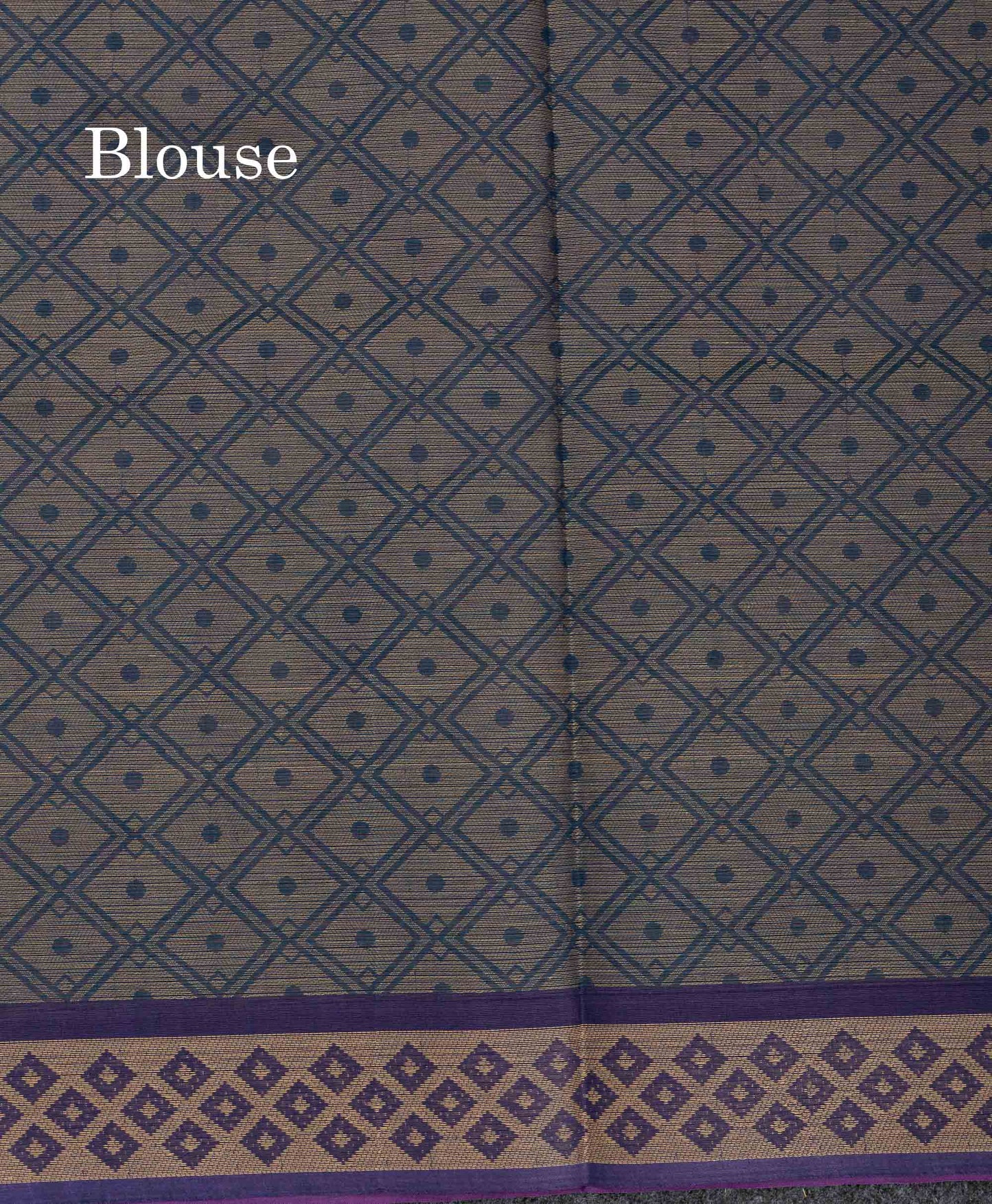 Beautiful Magenta Thread Work Pure Cotton Saree With Contrast Blueish Grey Blouse